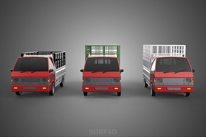 COLLECTION BACK CAGE VEGETABLE FRUIT PICKUP TRUCK CAR VEHICLE 3D model 7