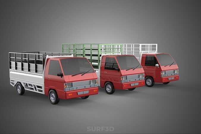COLLECTION BACK CAGE VEGETABLE FRUIT PICKUP TRUCK CAR VEHICLE 3D model 6