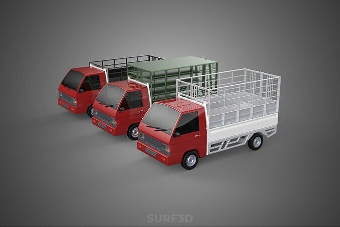 COLLECTION BACK CAGE VEGETABLE FRUIT PICKUP TRUCK CAR VEHICLE 3D model