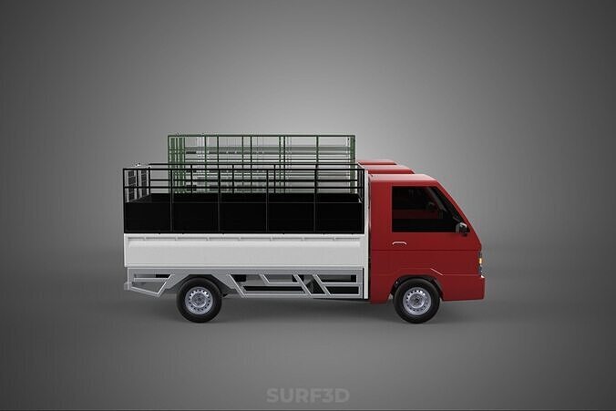 COLLECTION BACK CAGE VEGETABLE FRUIT PICKUP TRUCK CAR VEHICLE 3D model 5