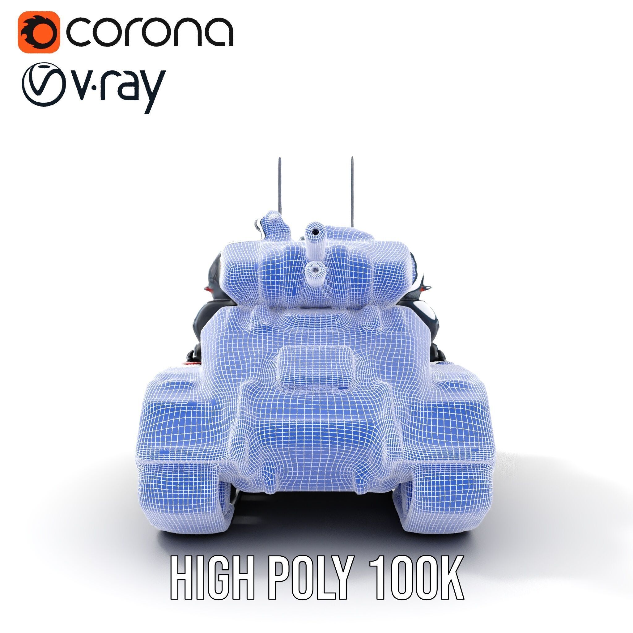 Futuristic Tank Model Pack with HighDetail Design Low-poly 3D model_31