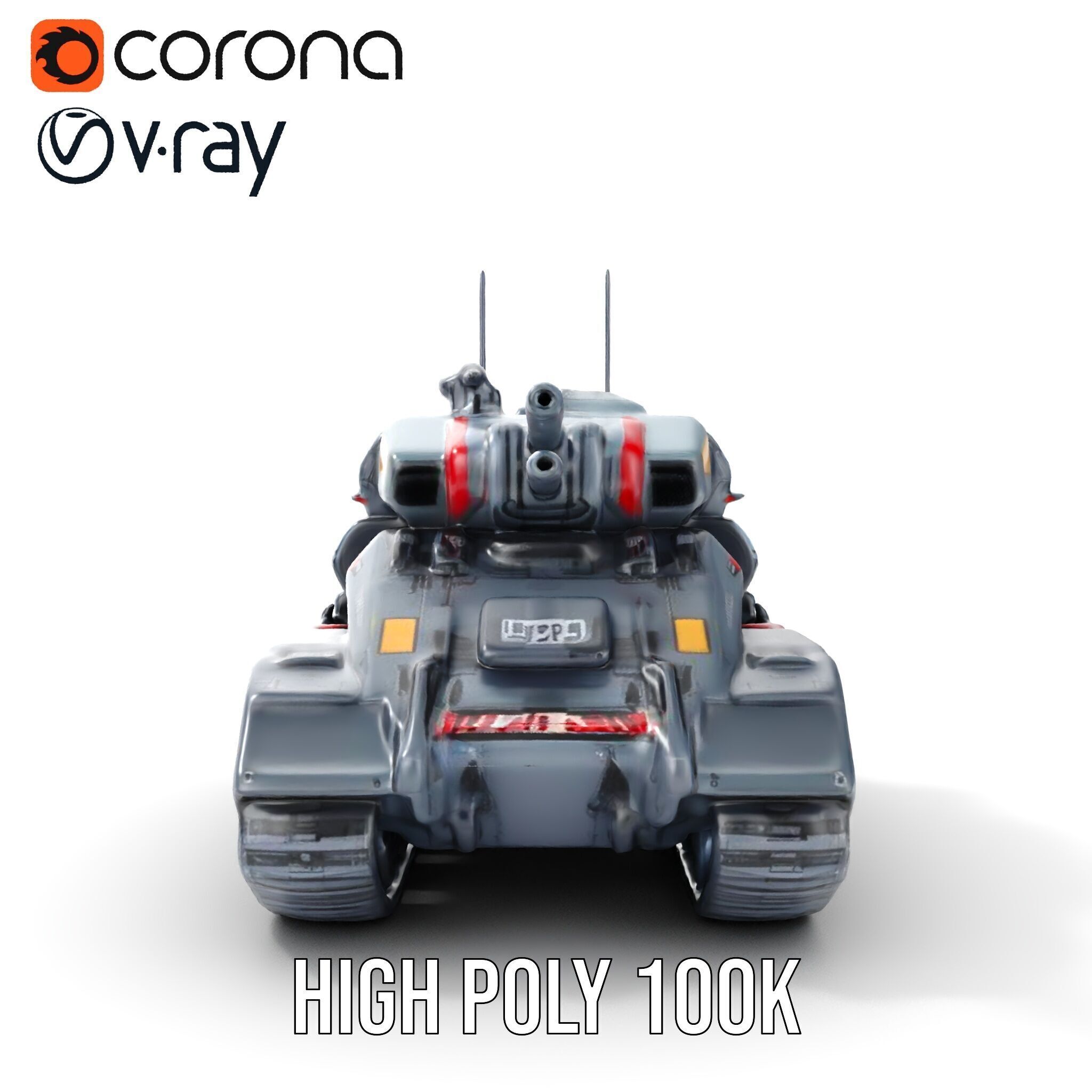 Futuristic Tank Model Pack with HighDetail Design Low-poly 3D model_34