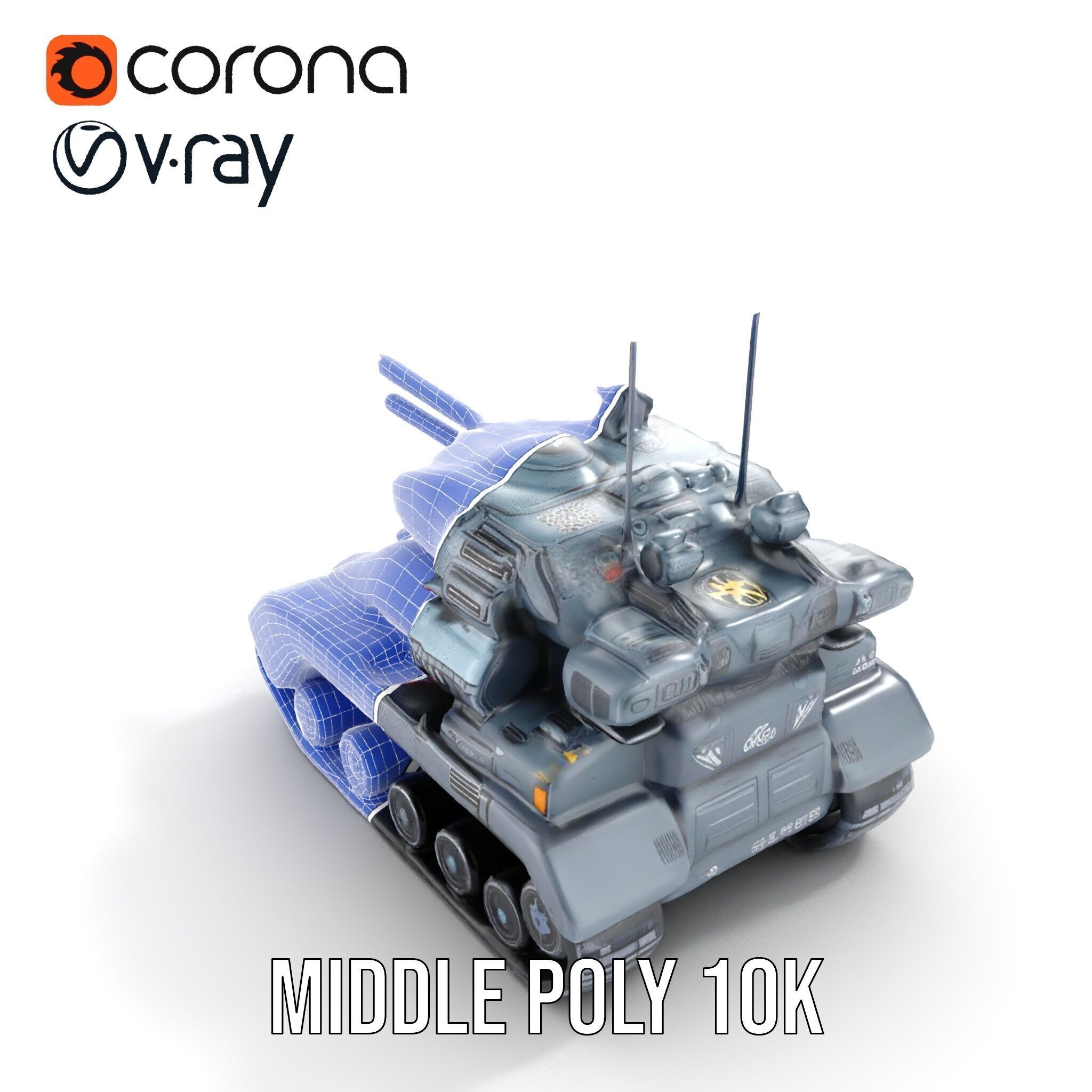 Futuristic Tank Model Pack with HighDetail Design Low-poly 3D model_26