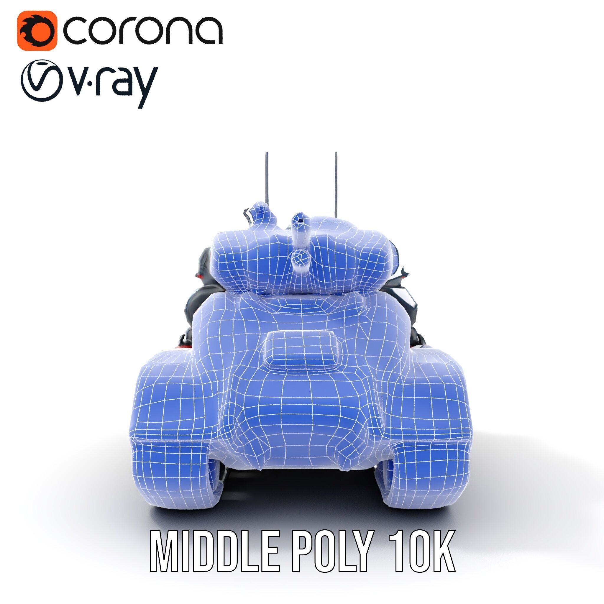 Futuristic Tank Model Pack with HighDetail Design Low-poly 3D model_29