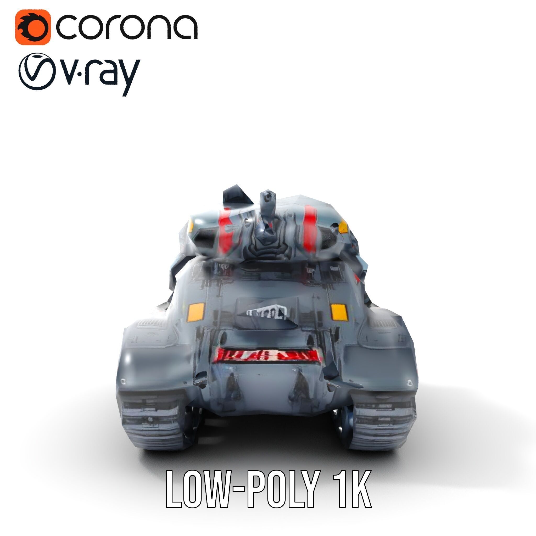 Futuristic Tank Model Pack with HighDetail Design Low-poly 3D model_24