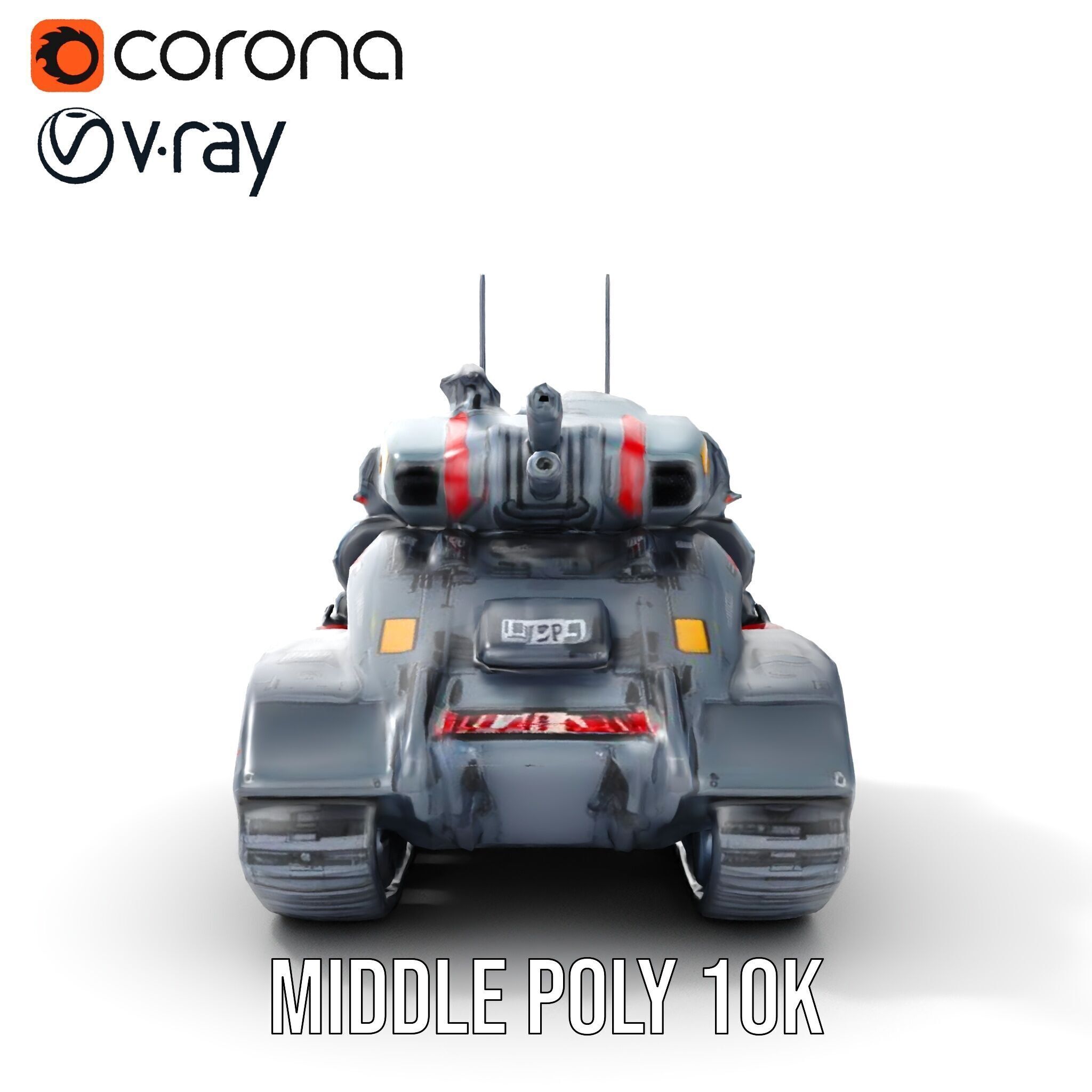 Futuristic Tank Model Pack with HighDetail Design Low-poly 3D model_10