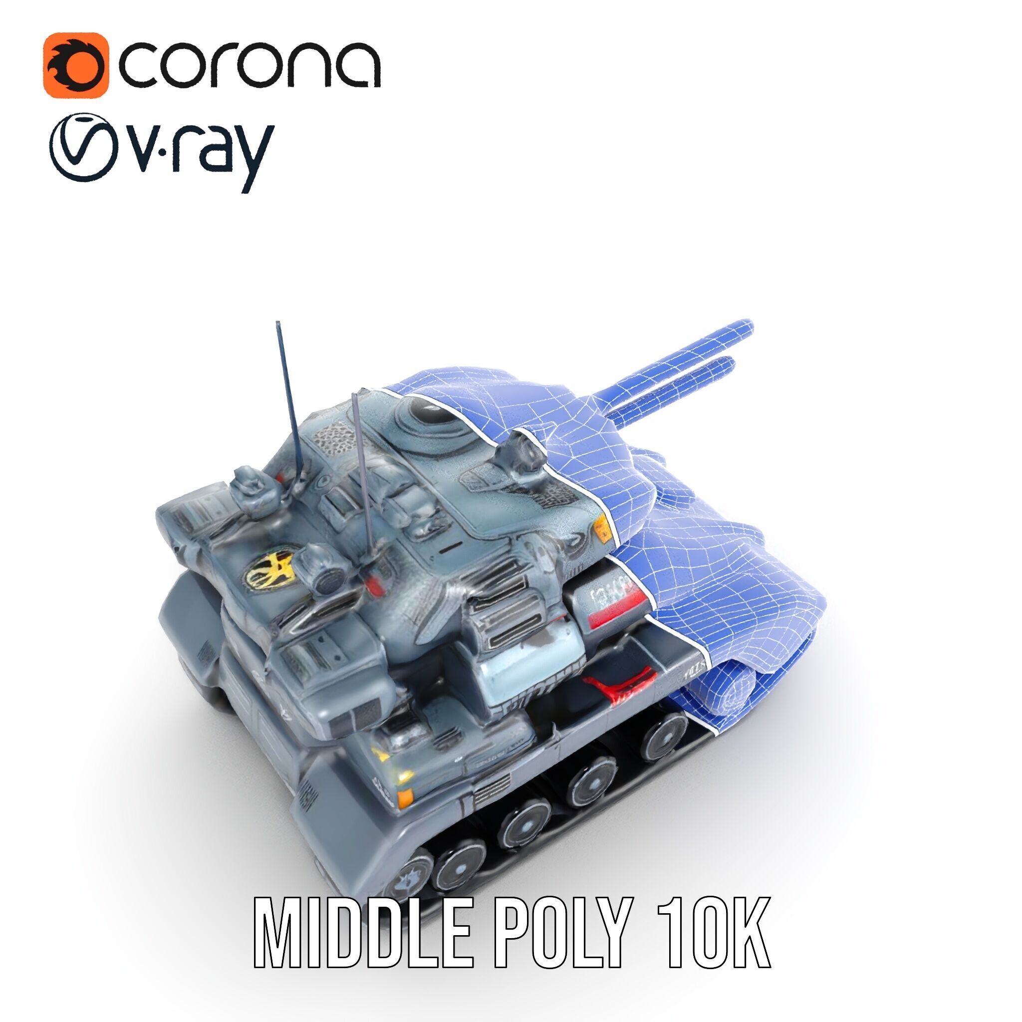 Futuristic Tank Model Pack with HighDetail Design Low-poly 3D model_21