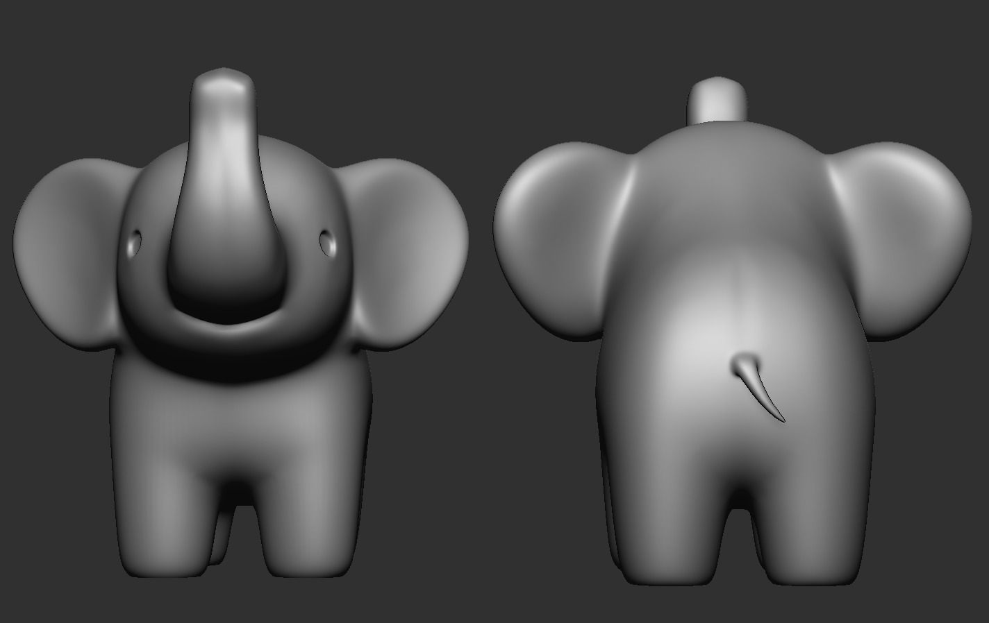 Elephant Baby 3D print model_11