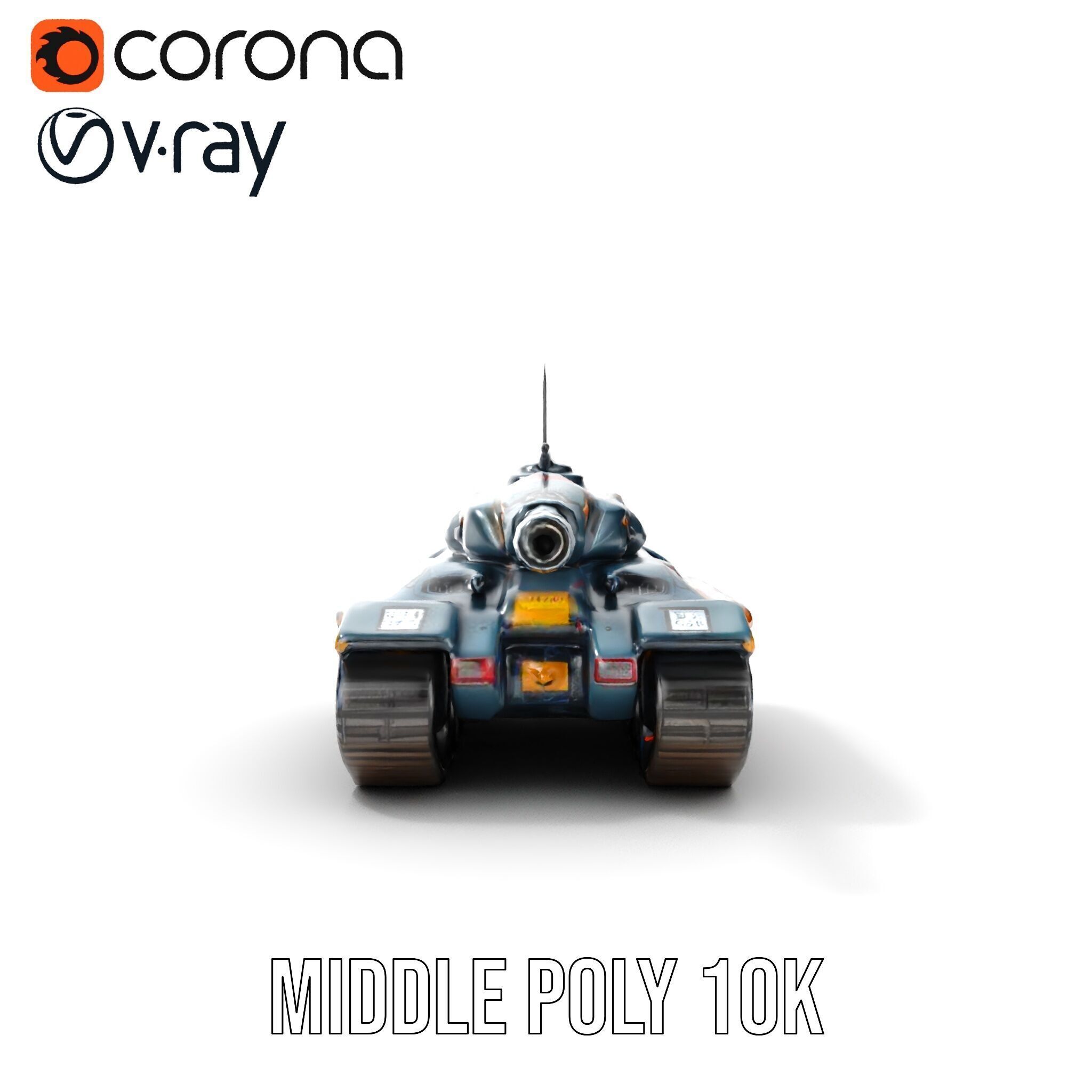 Colorful Futuristic Tank Model Pack Low-poly 3D model_7