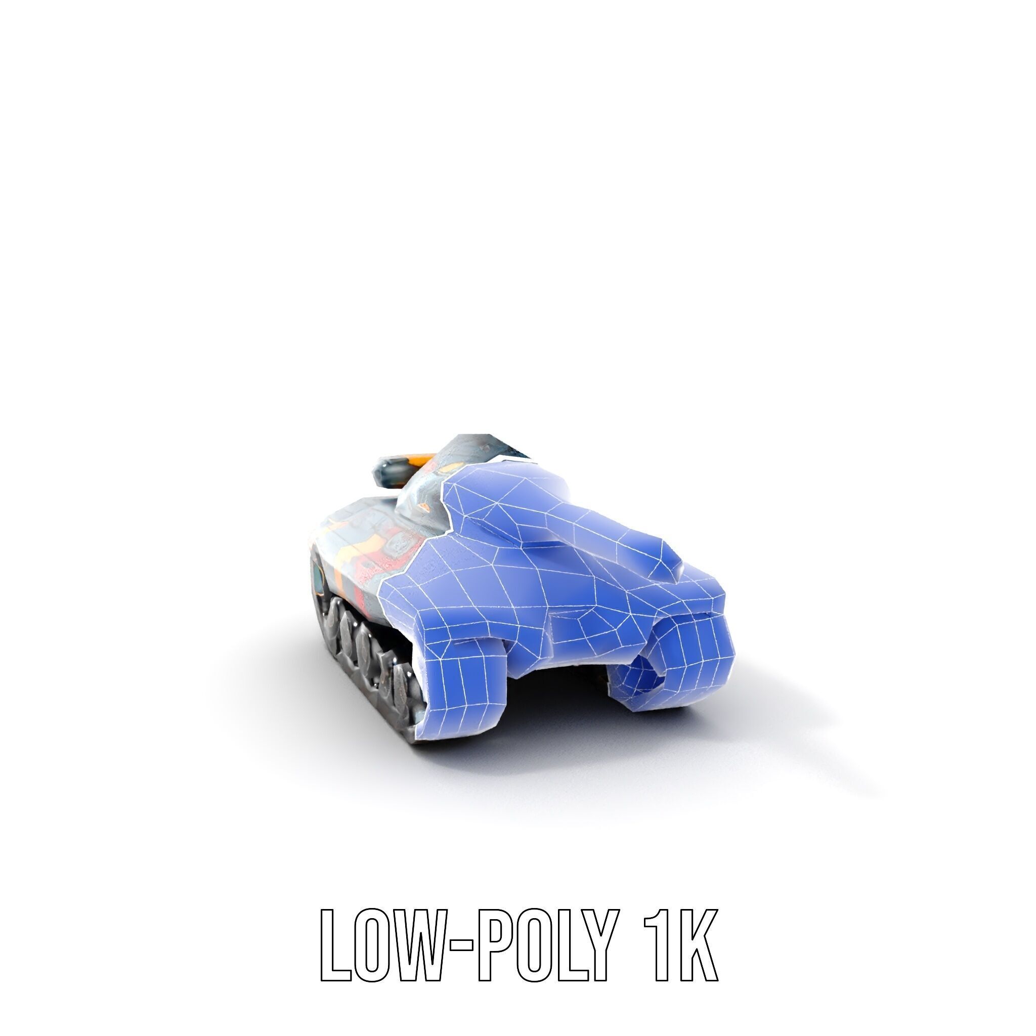 Colorful Futuristic Tank Model Pack Low-poly 3D model_17