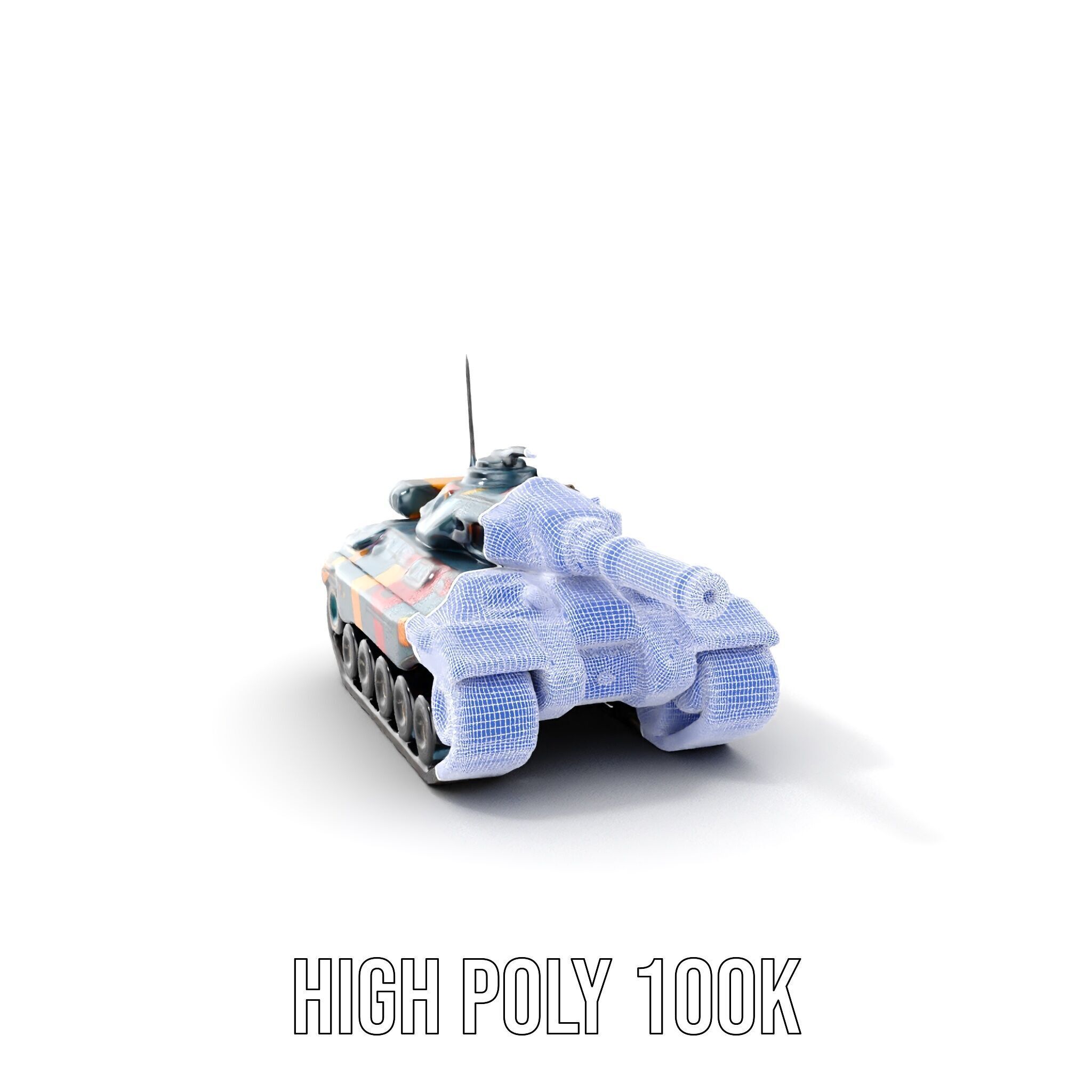 Colorful Futuristic Tank Model Pack Low-poly 3D model_5