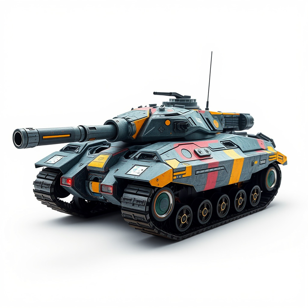 Colorful Futuristic Tank Model Pack Low-poly 3D model_3