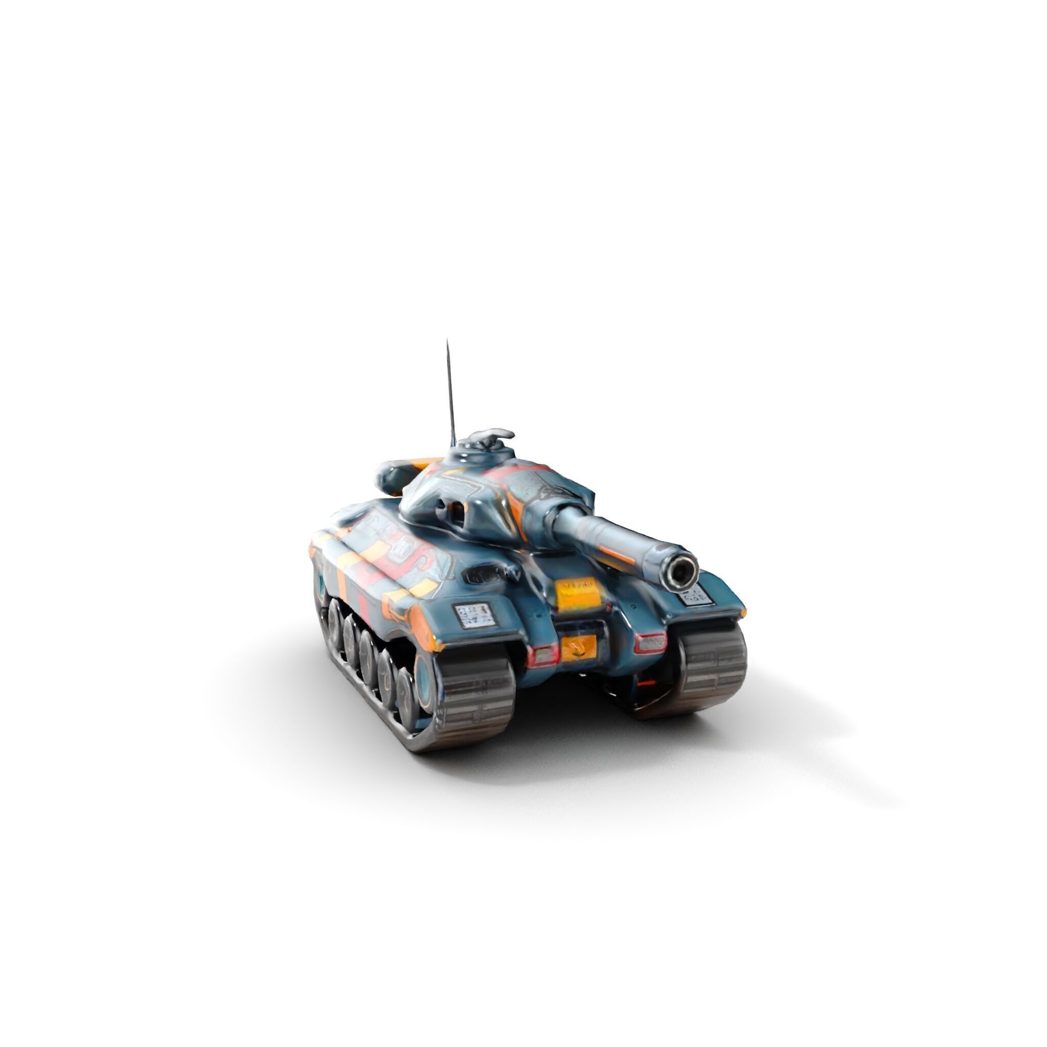 Colorful Futuristic Tank Model Pack Low-poly 3D model_13