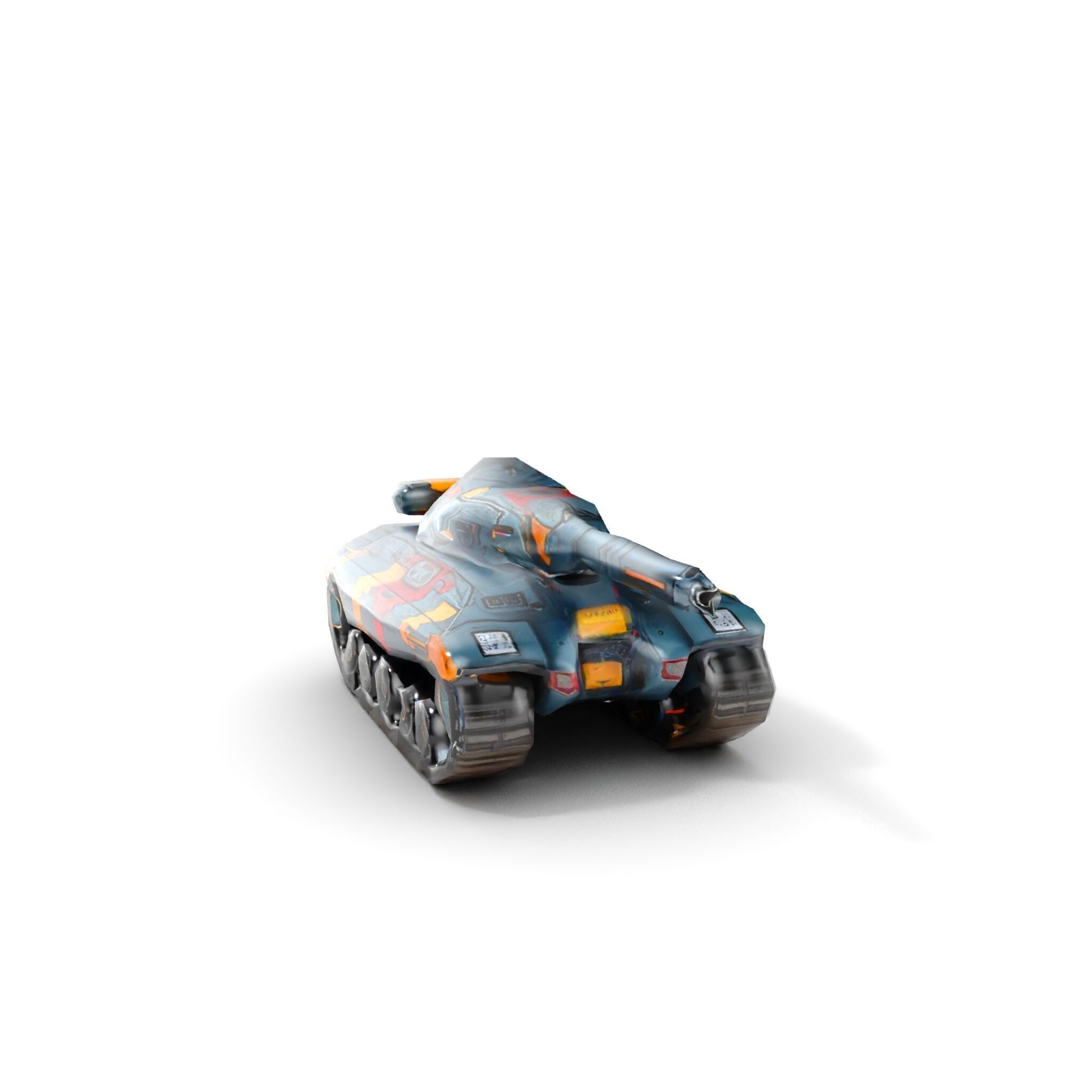 Colorful Futuristic Tank Model Pack Low-poly 3D model_14