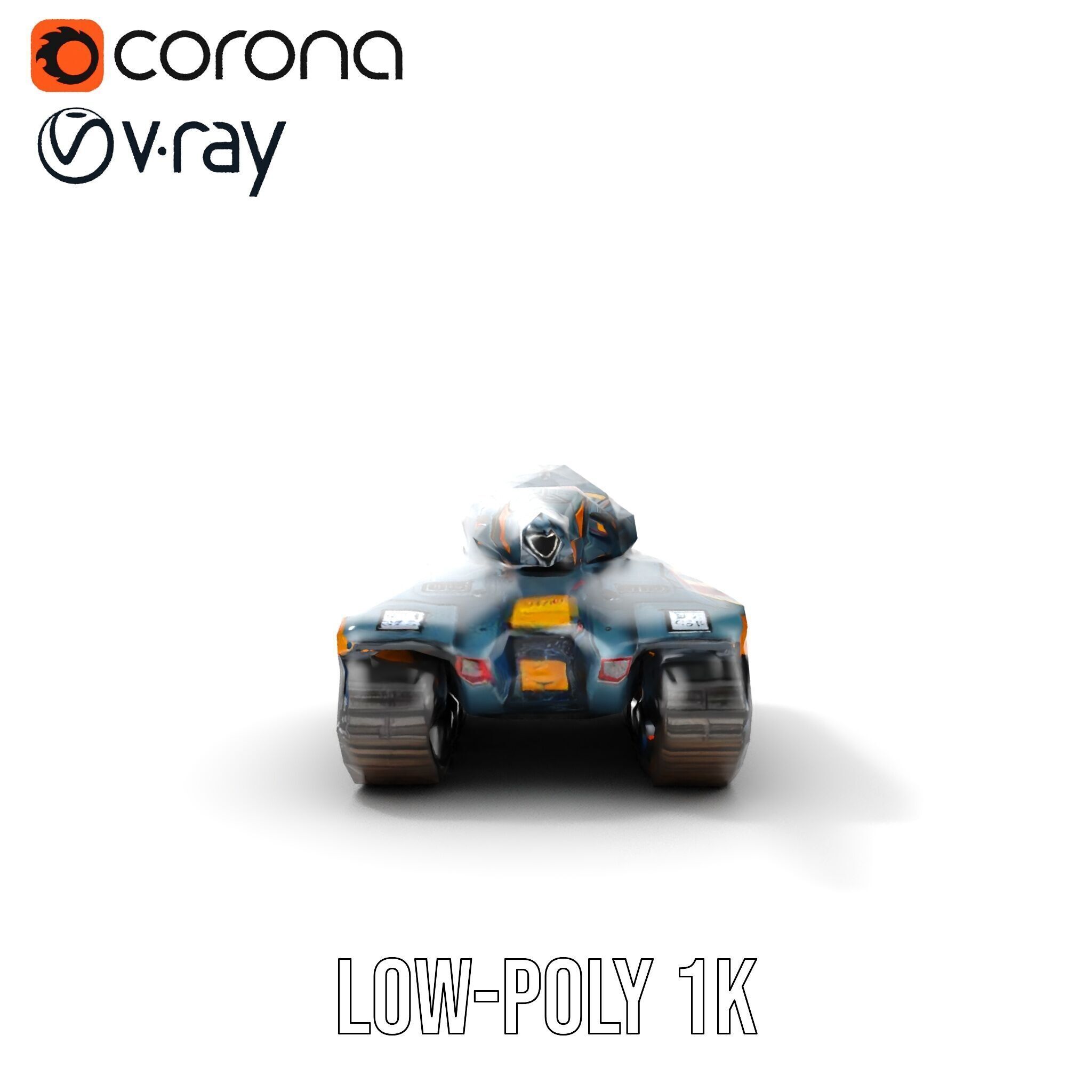 Colorful Futuristic Tank Model Pack Low-poly 3D model_22