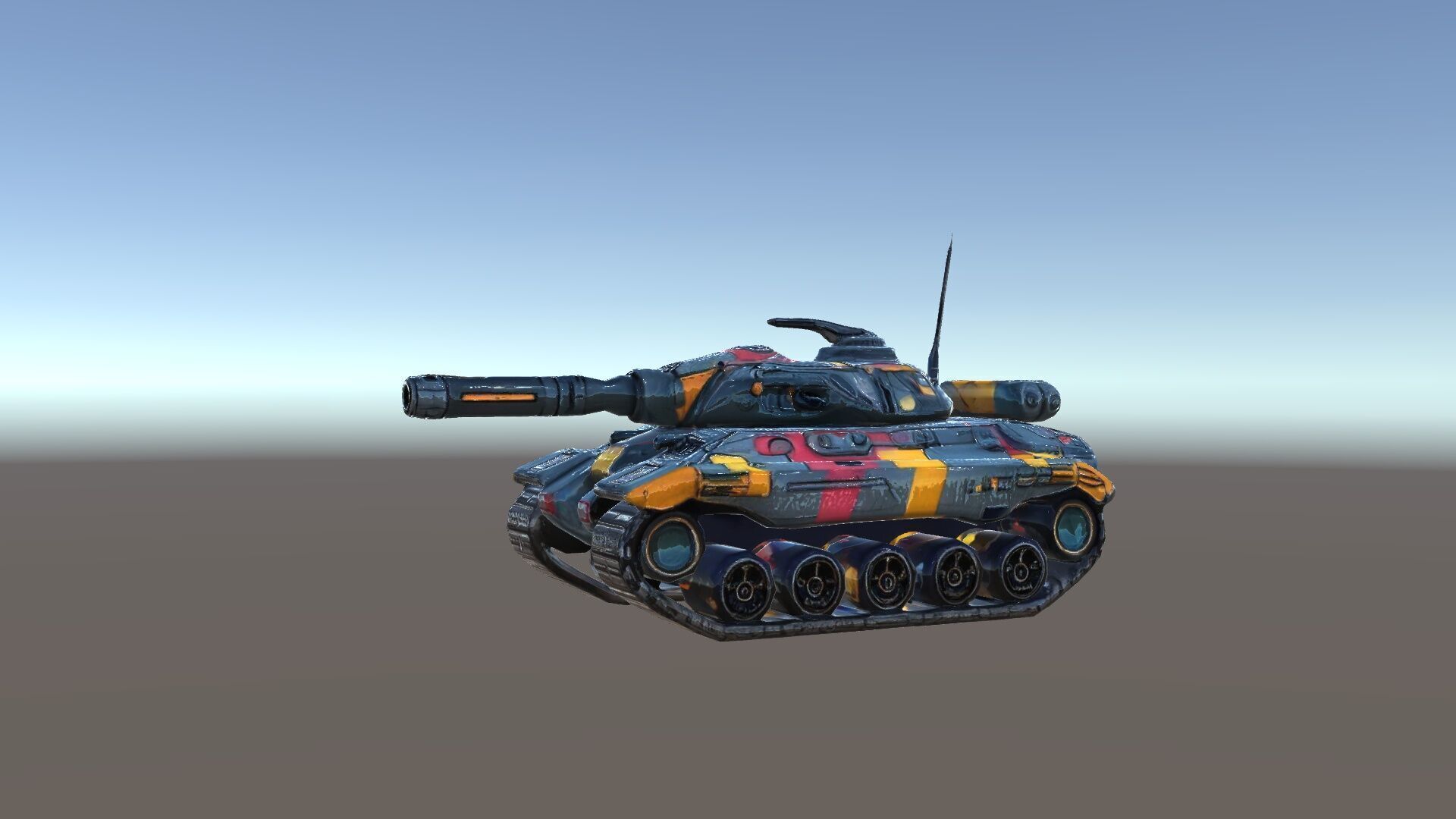 Colorful Futuristic Tank Model Pack Low-poly 3D model_34