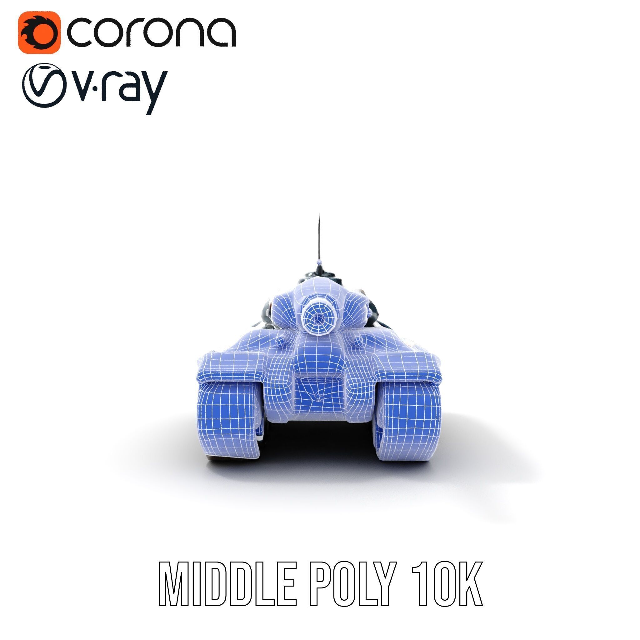 Colorful Futuristic Tank Model Pack Low-poly 3D model_26