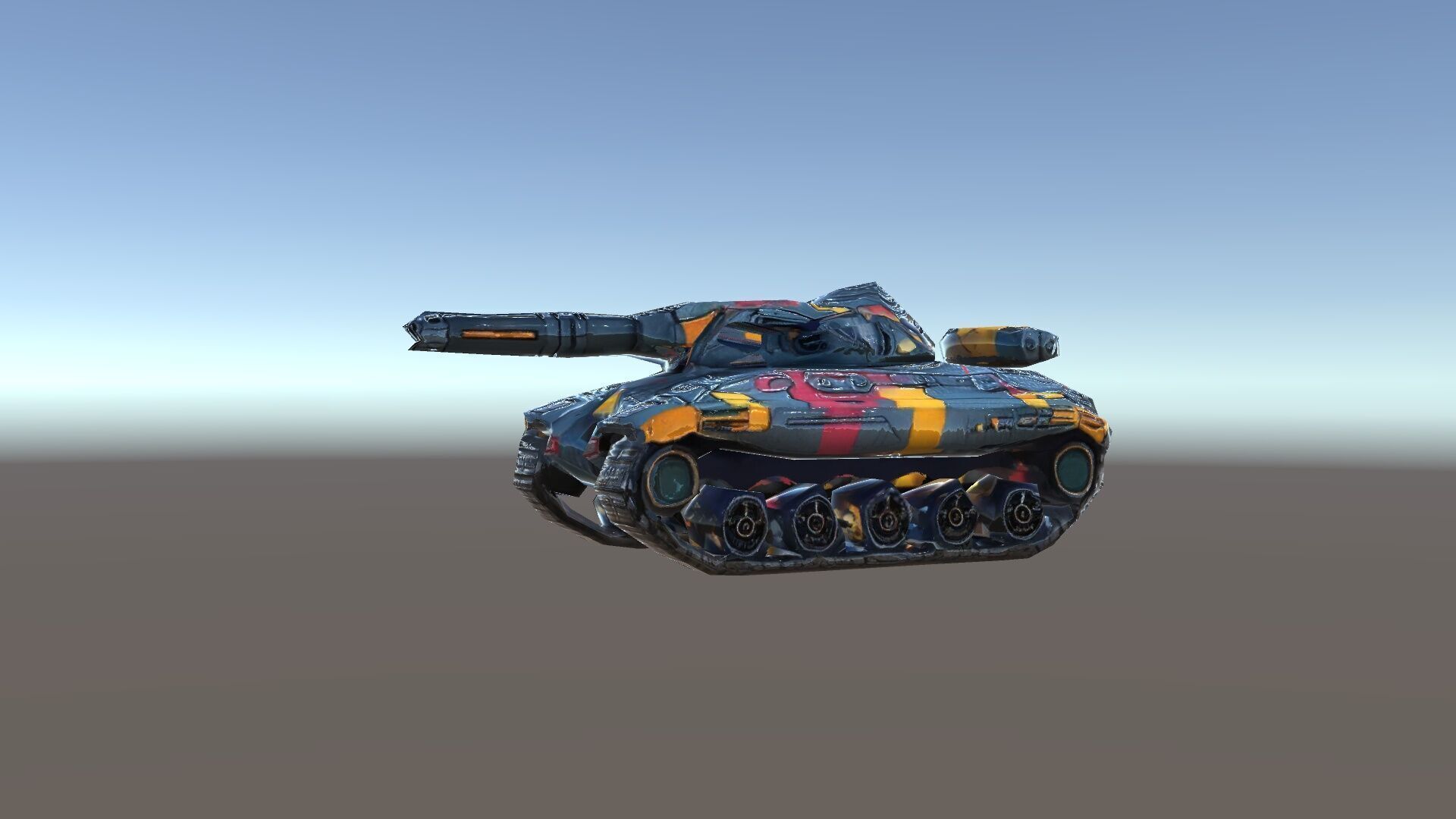 Colorful Futuristic Tank Model Pack Low-poly 3D model_35