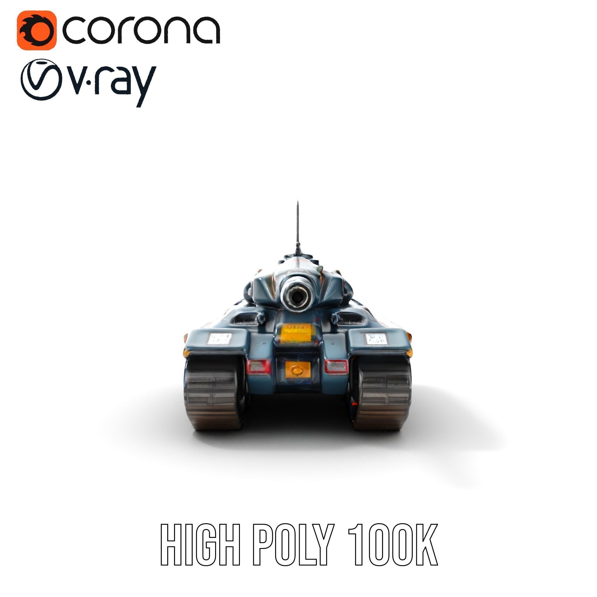 Colorful Futuristic Tank Model Pack Low-poly 3D model_36