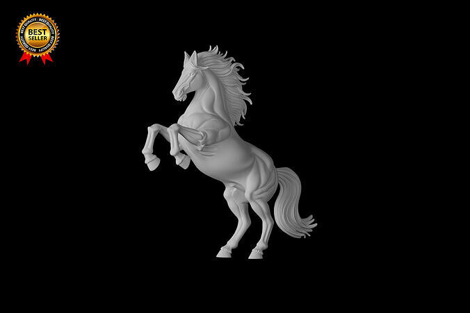 Friesian Horse Rearing Pose 3D Print Model 3D print model