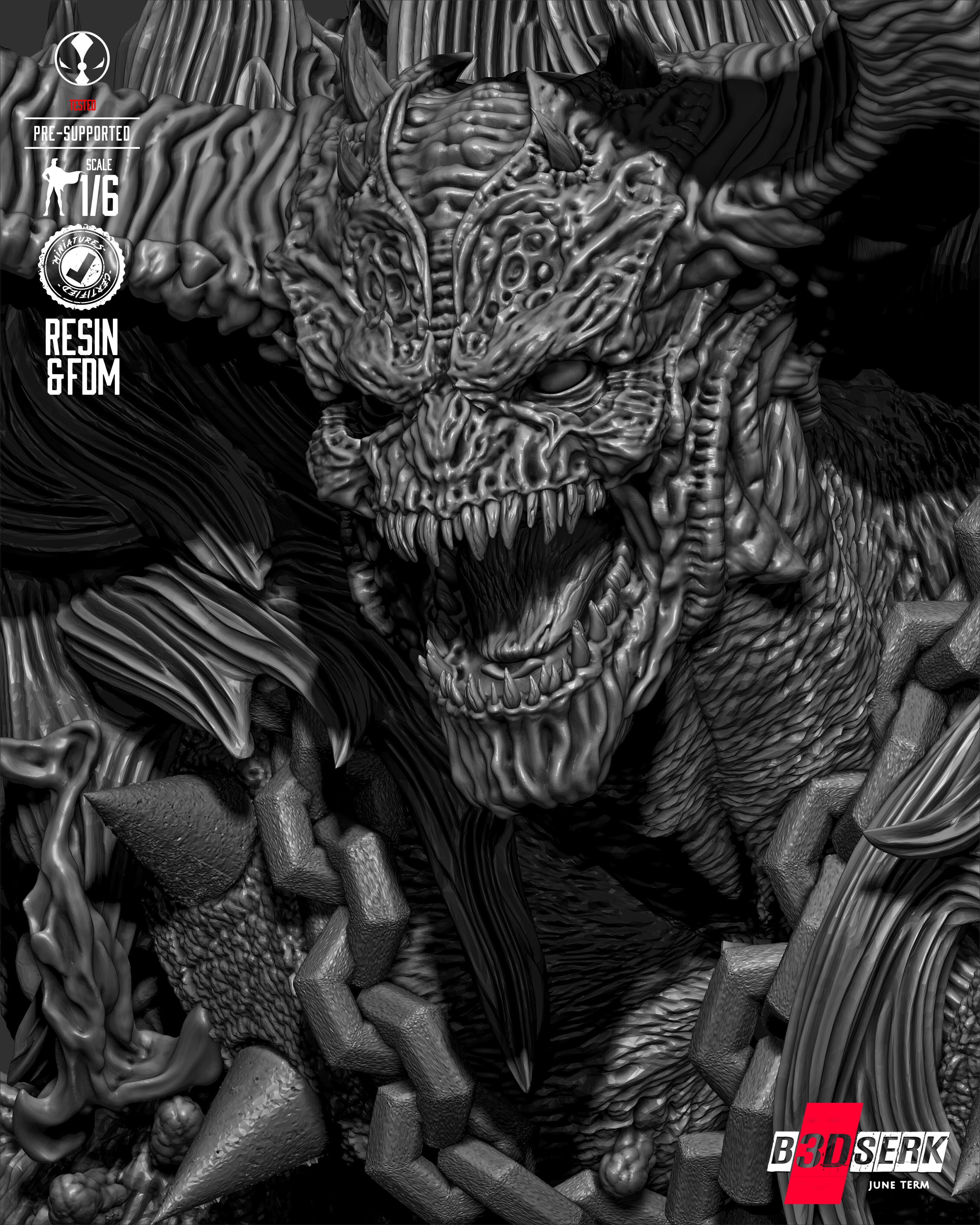 B3DSERK Omega Spawn Sculpture 3D print model_35