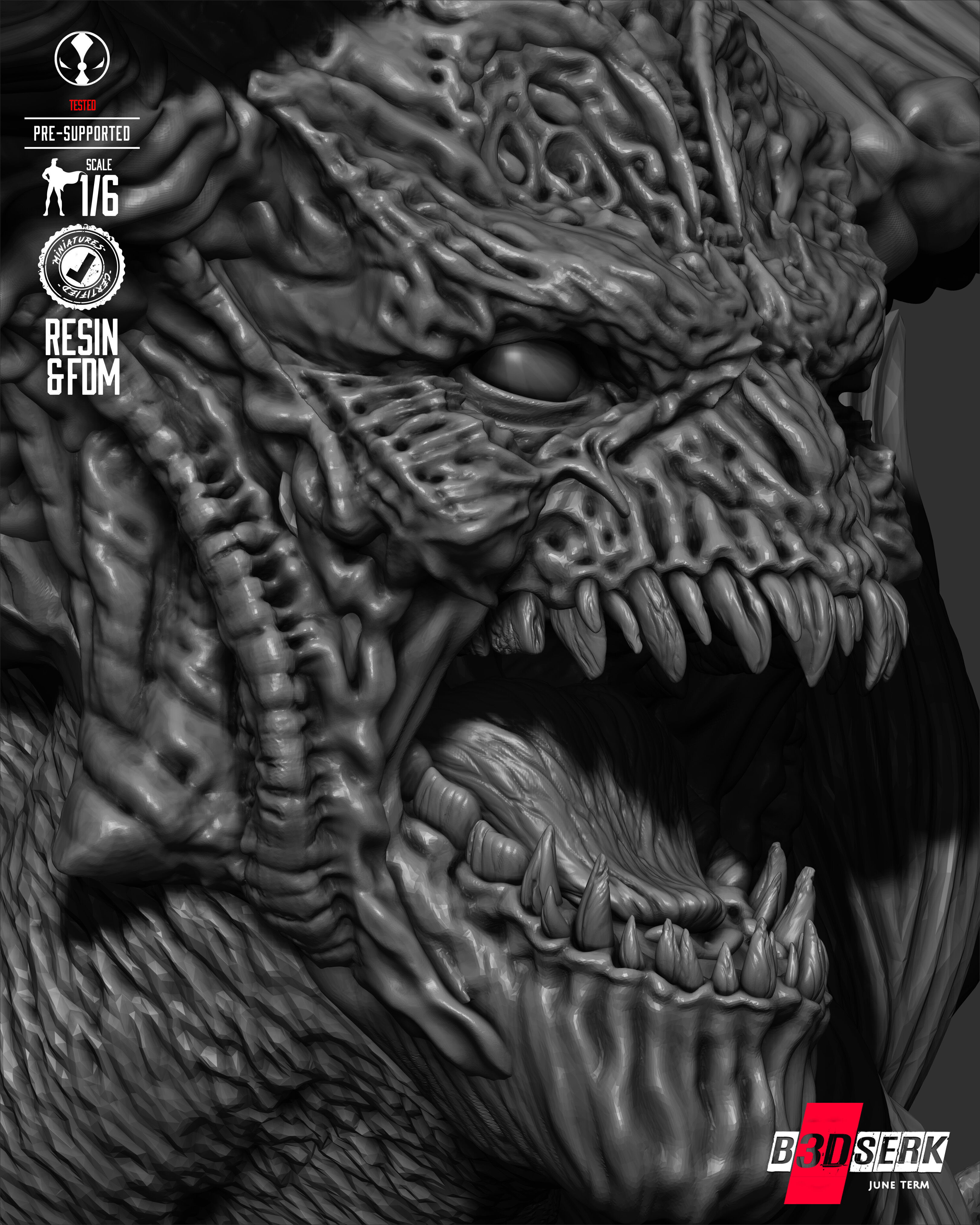 B3DSERK Omega Spawn Sculpture 3D print model_40