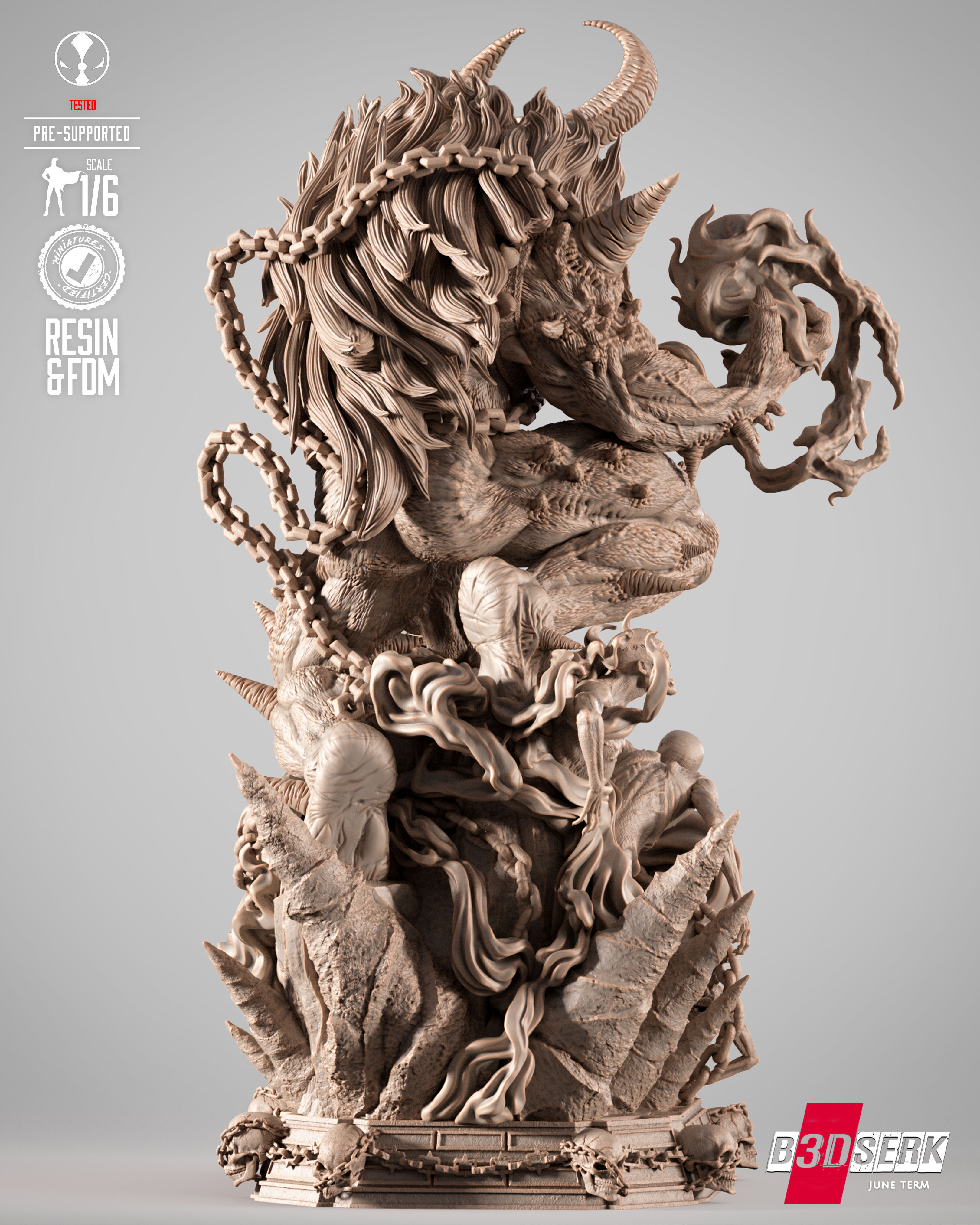 B3DSERK Omega Spawn Sculpture 3D print model_1
