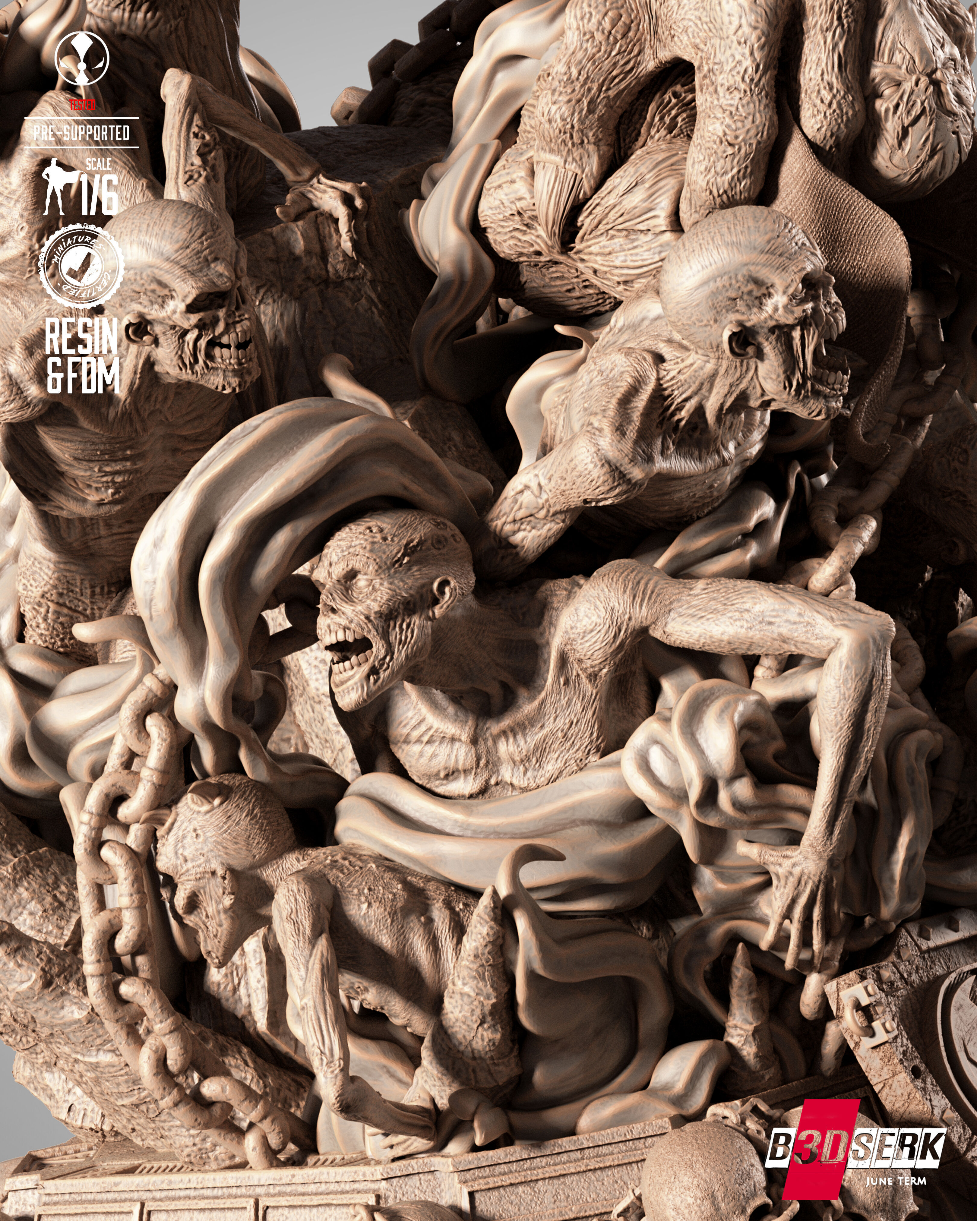 B3DSERK Omega Spawn Sculpture 3D print model_3