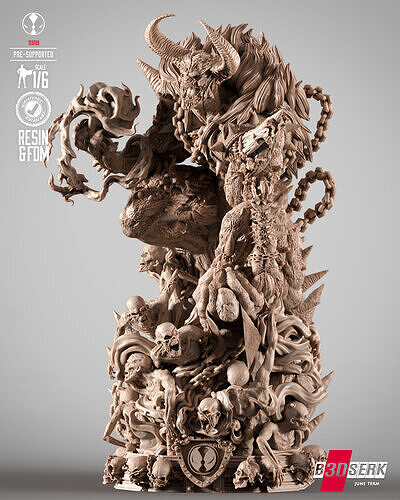 B3DSERK Omega Spawn Sculpture 3D print model