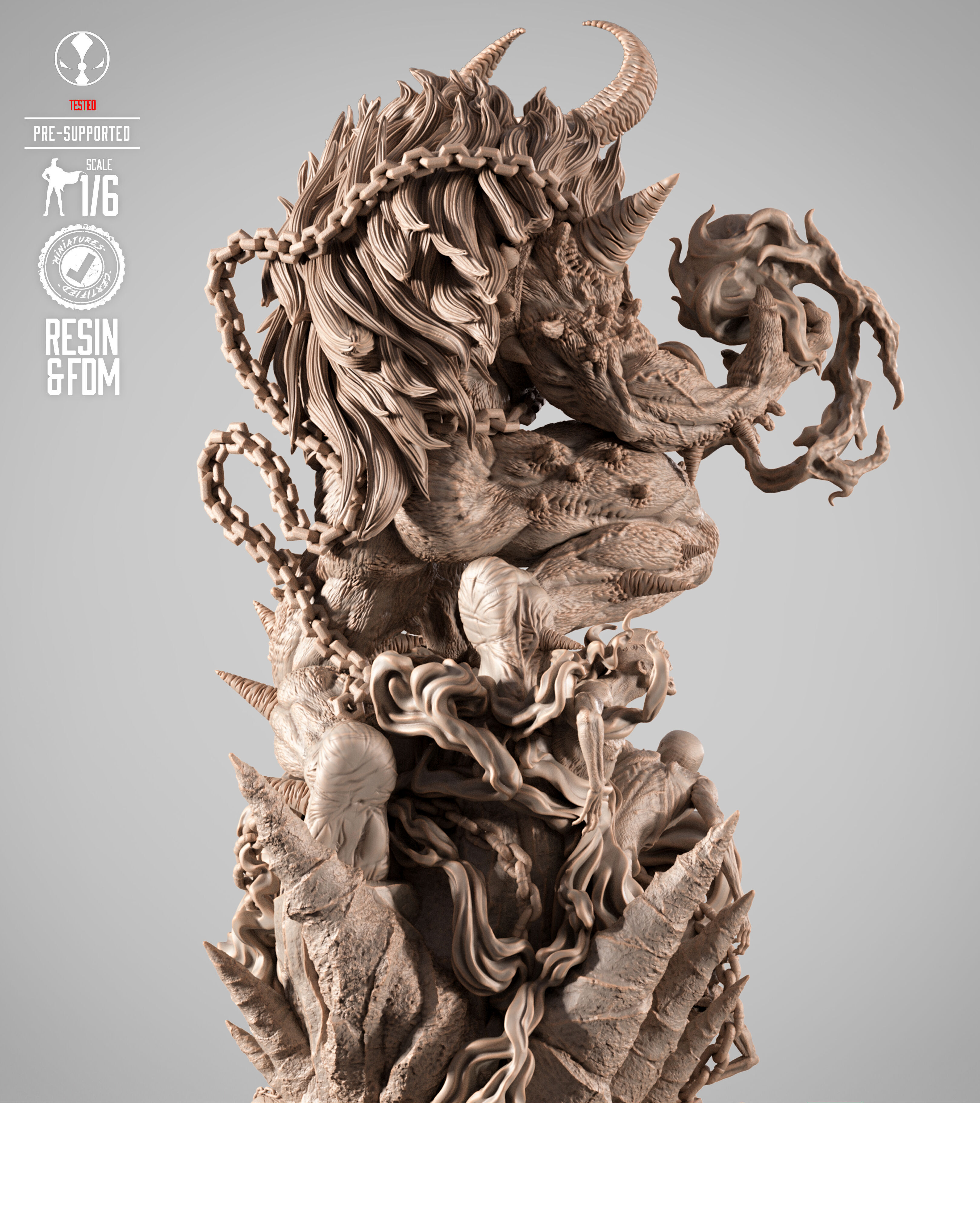 B3DSERK Omega Spawn Sculpture 3D print model_8