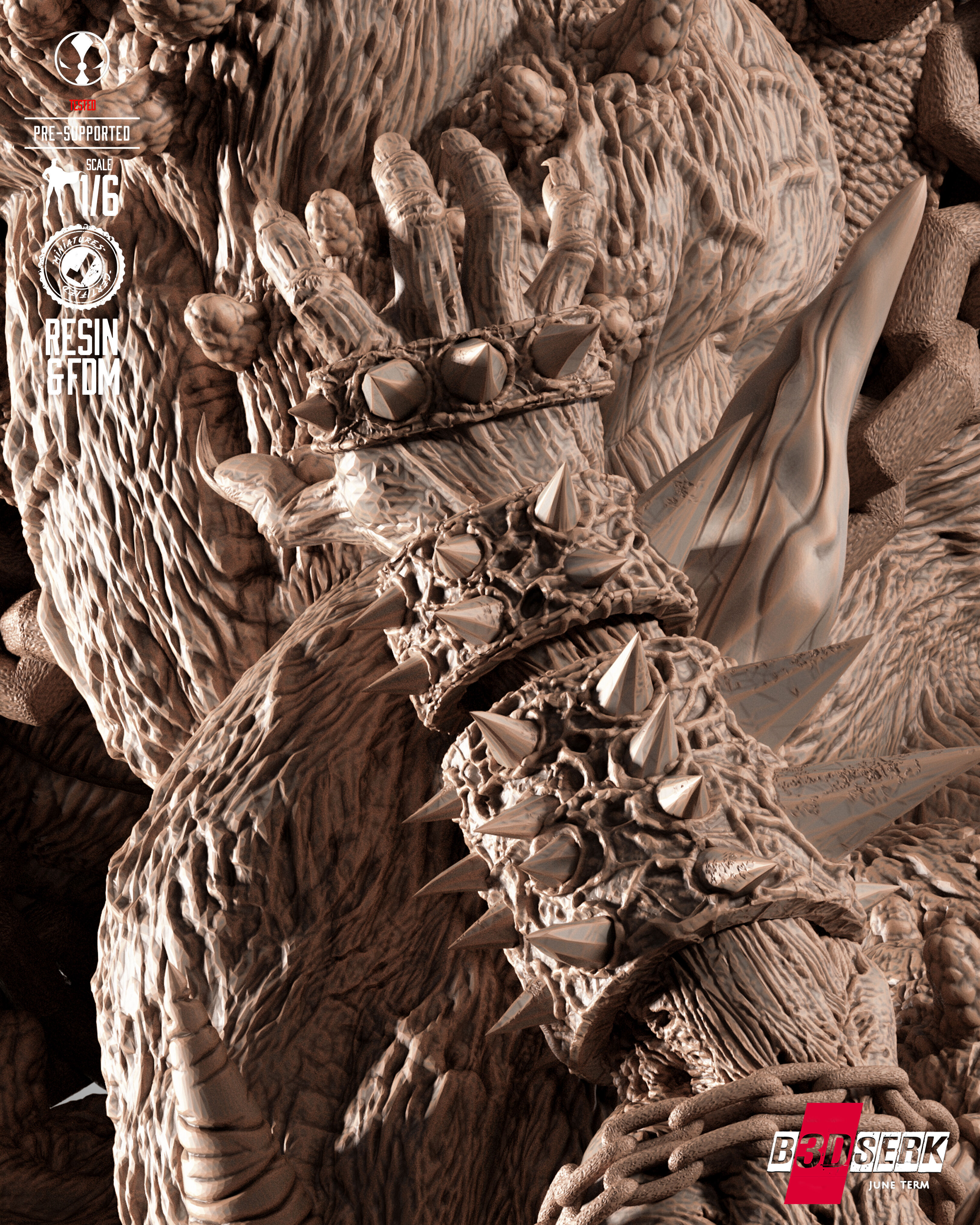 B3DSERK Omega Spawn Sculpture 3D print model_18