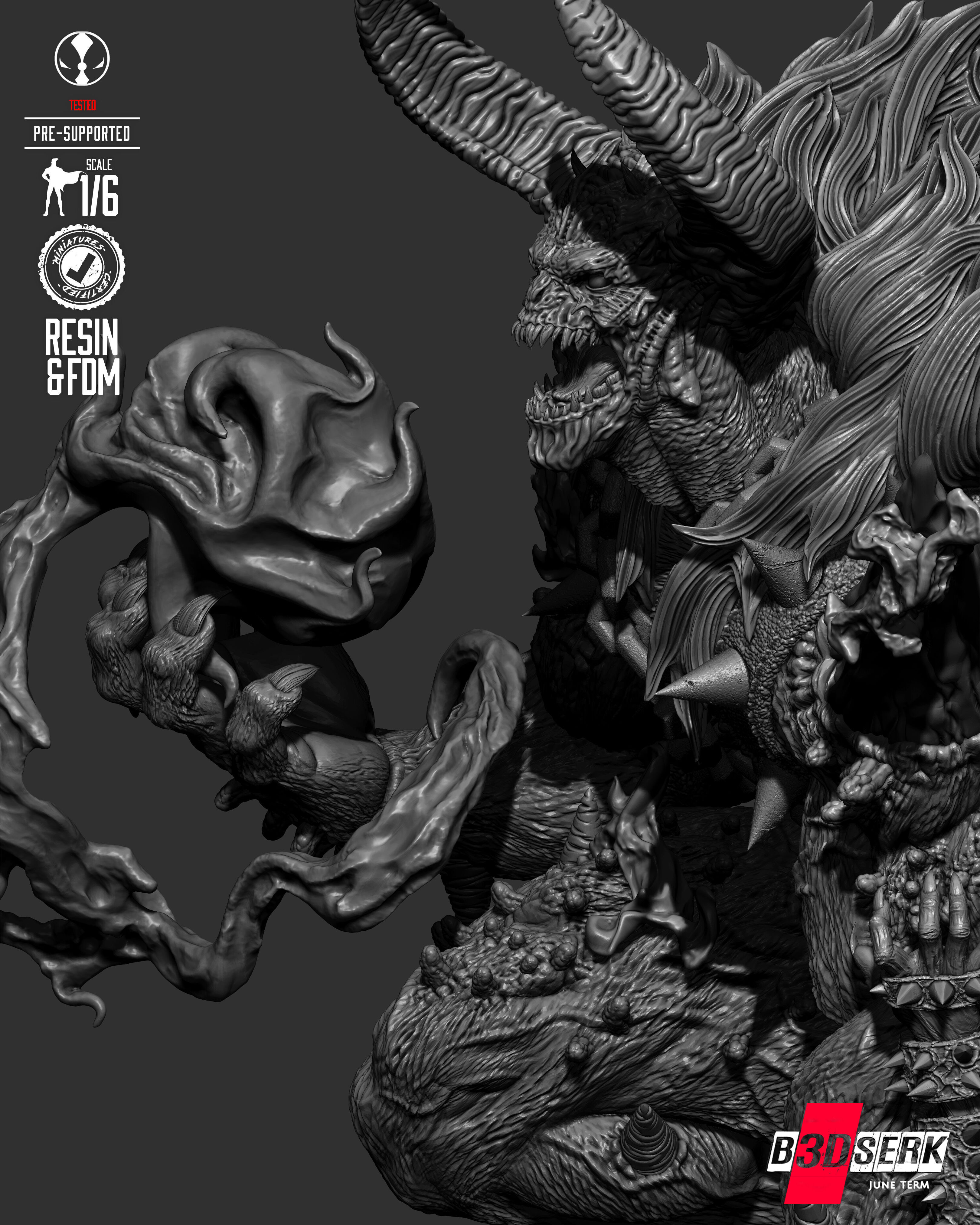 B3DSERK Omega Spawn Sculpture 3D print model_29