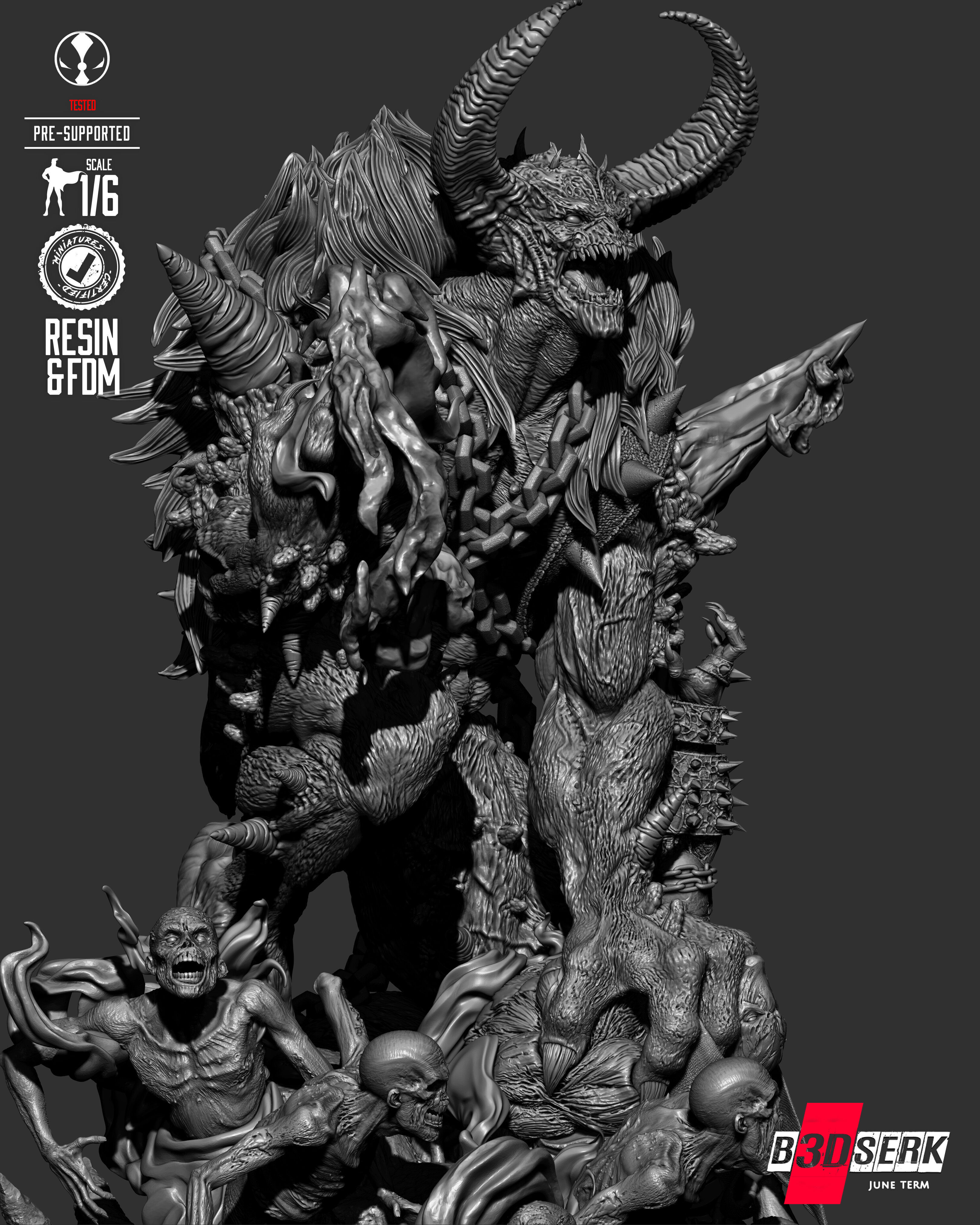 B3DSERK Omega Spawn Sculpture 3D print model_48
