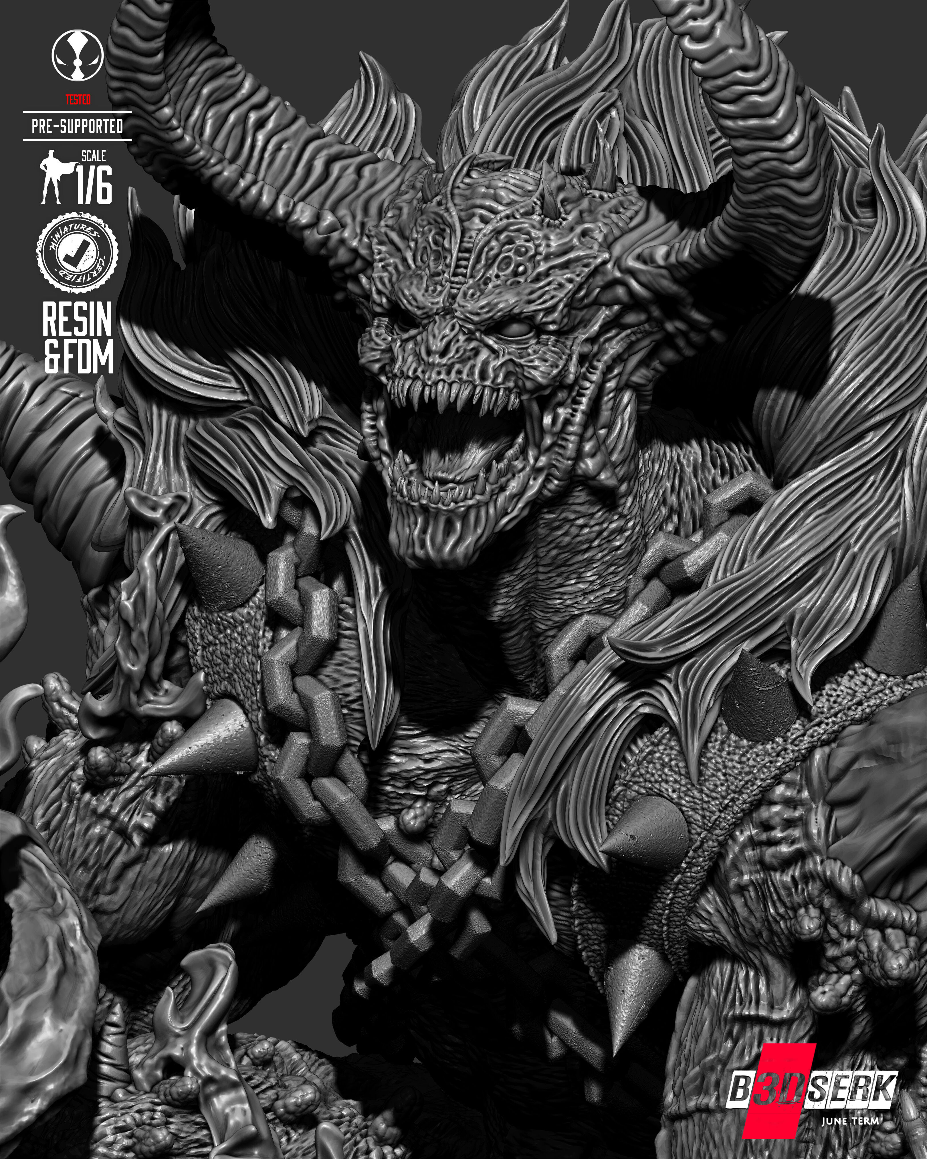 B3DSERK Omega Spawn Sculpture 3D print model_59