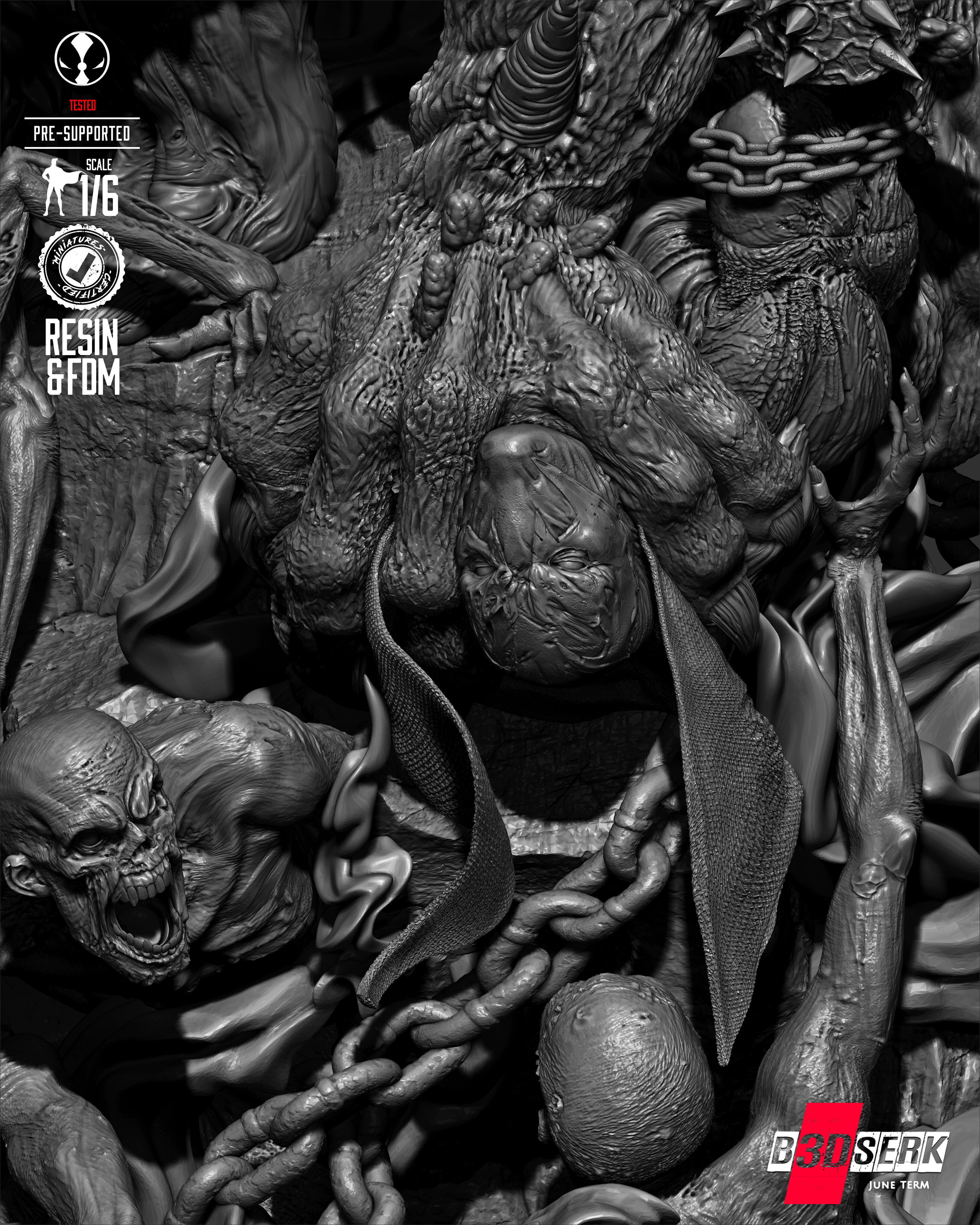 B3DSERK Omega Spawn Sculpture 3D print model_53