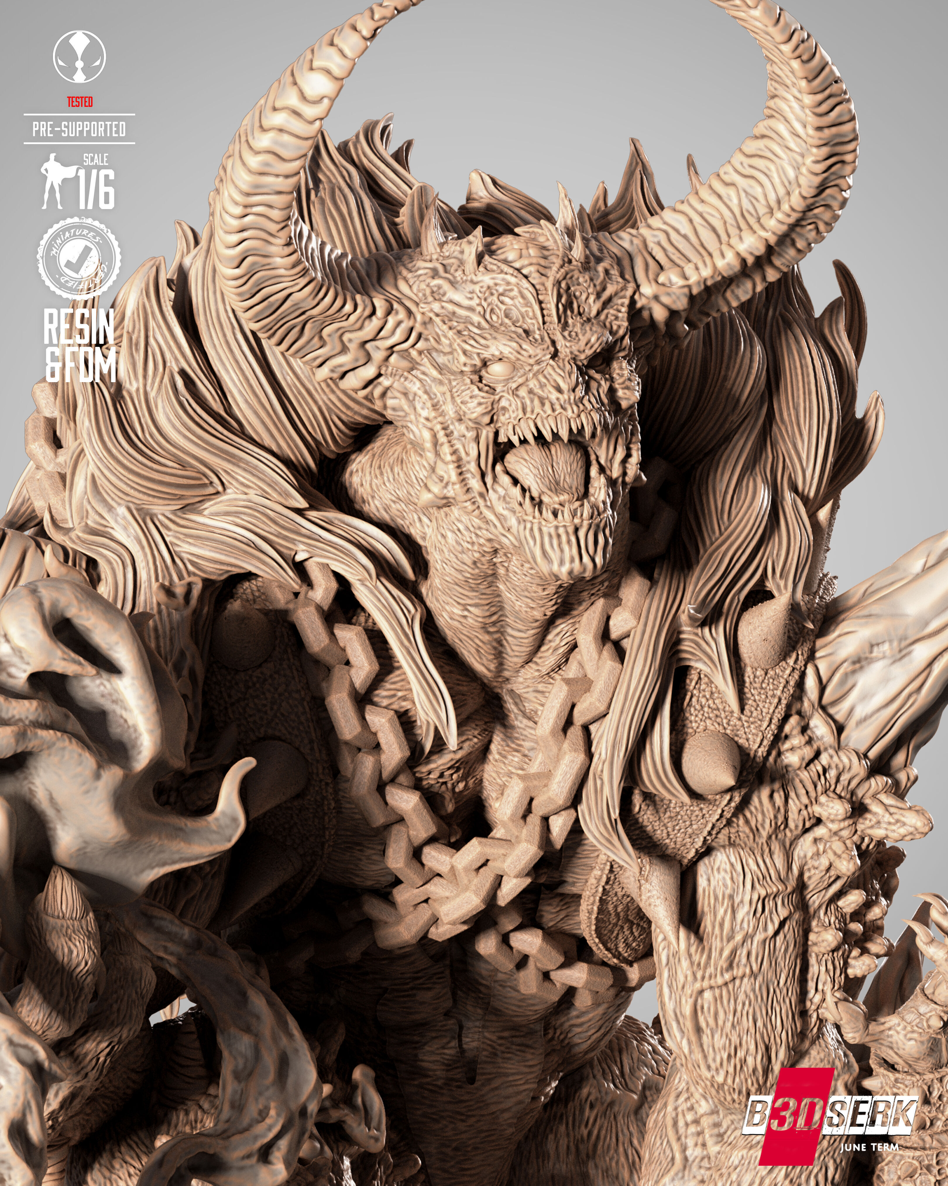 B3DSERK Omega Spawn Sculpture 3D print model_10