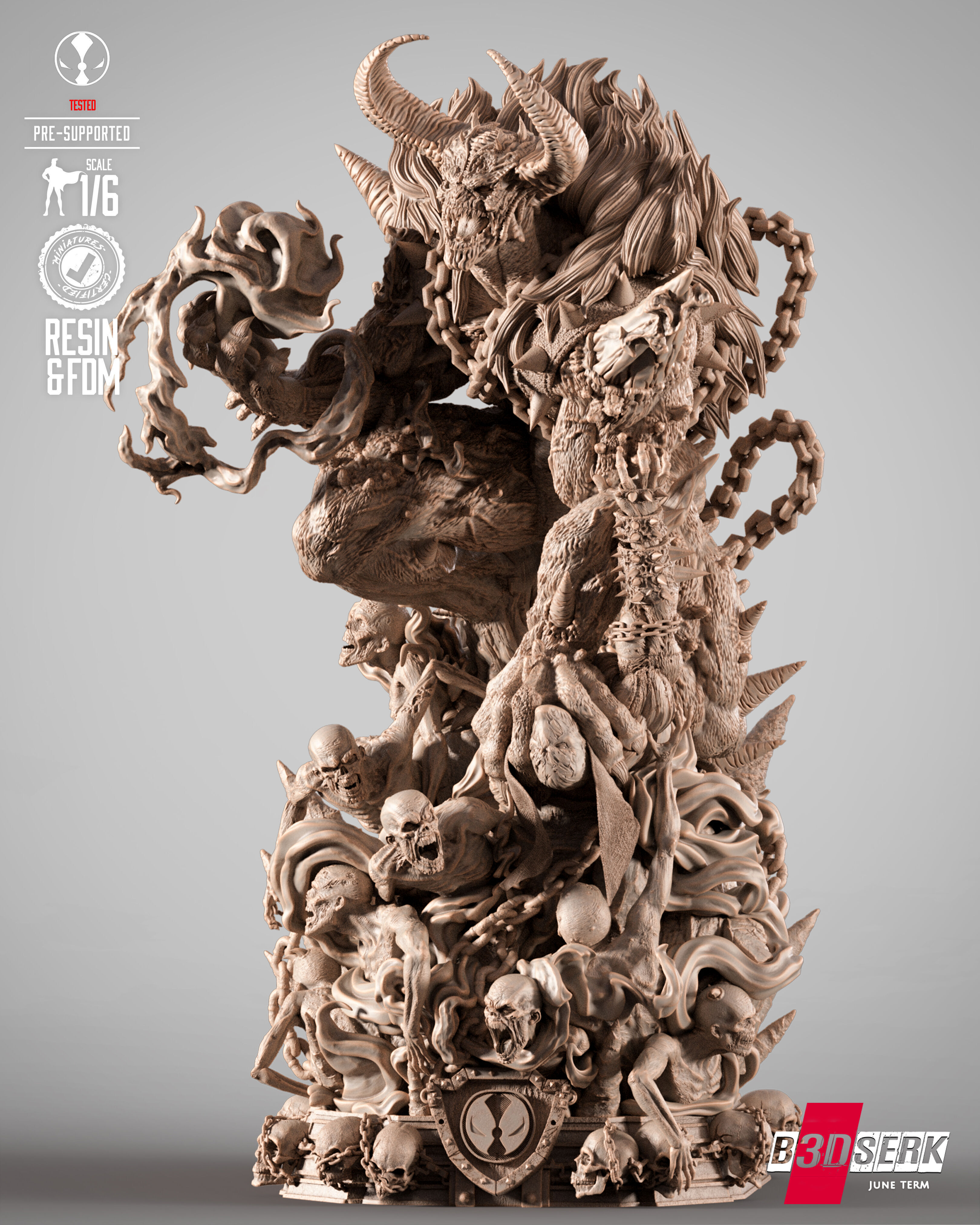 B3DSERK Omega Spawn Sculpture 3D print model_6