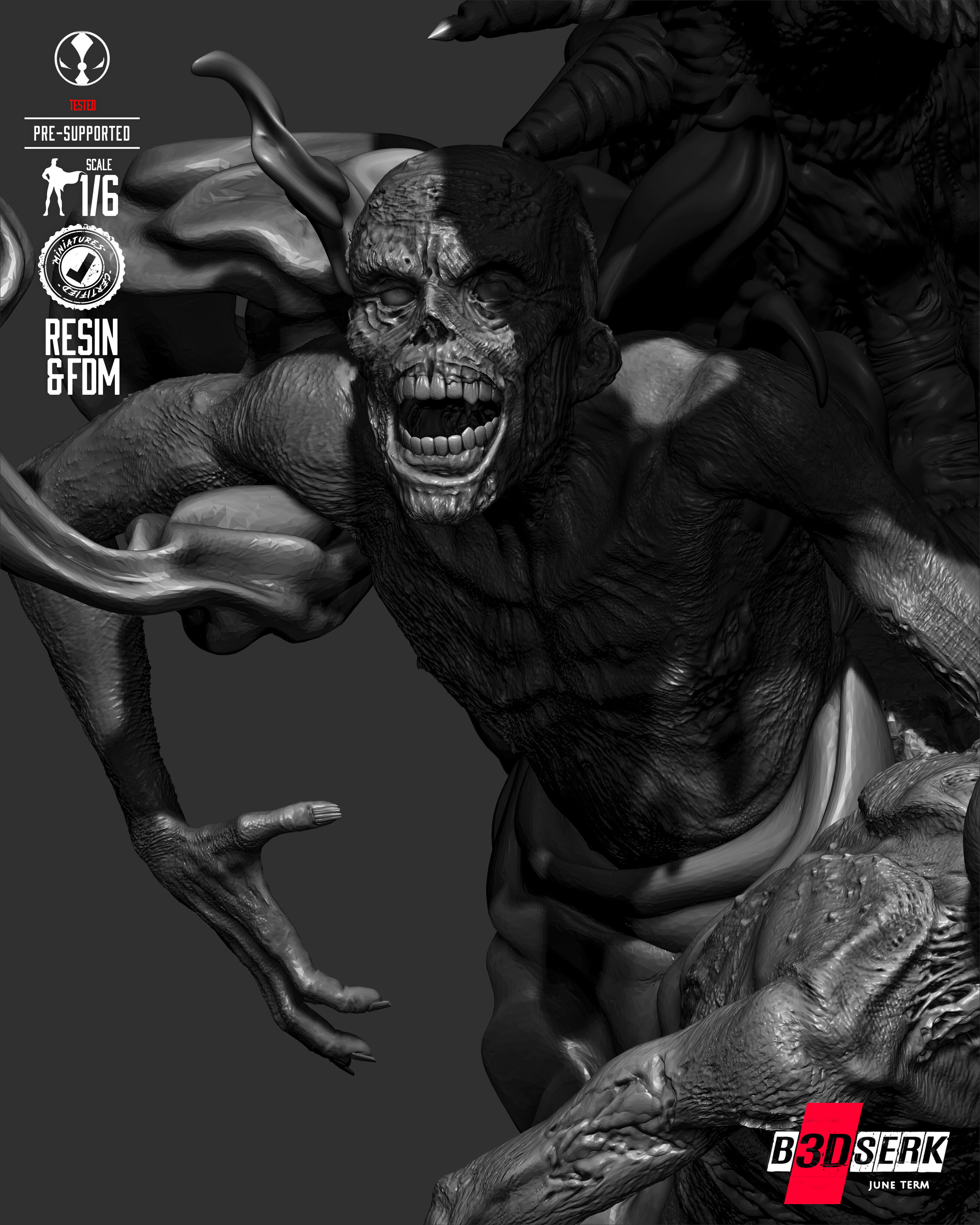 B3DSERK Omega Spawn Sculpture 3D print model_54