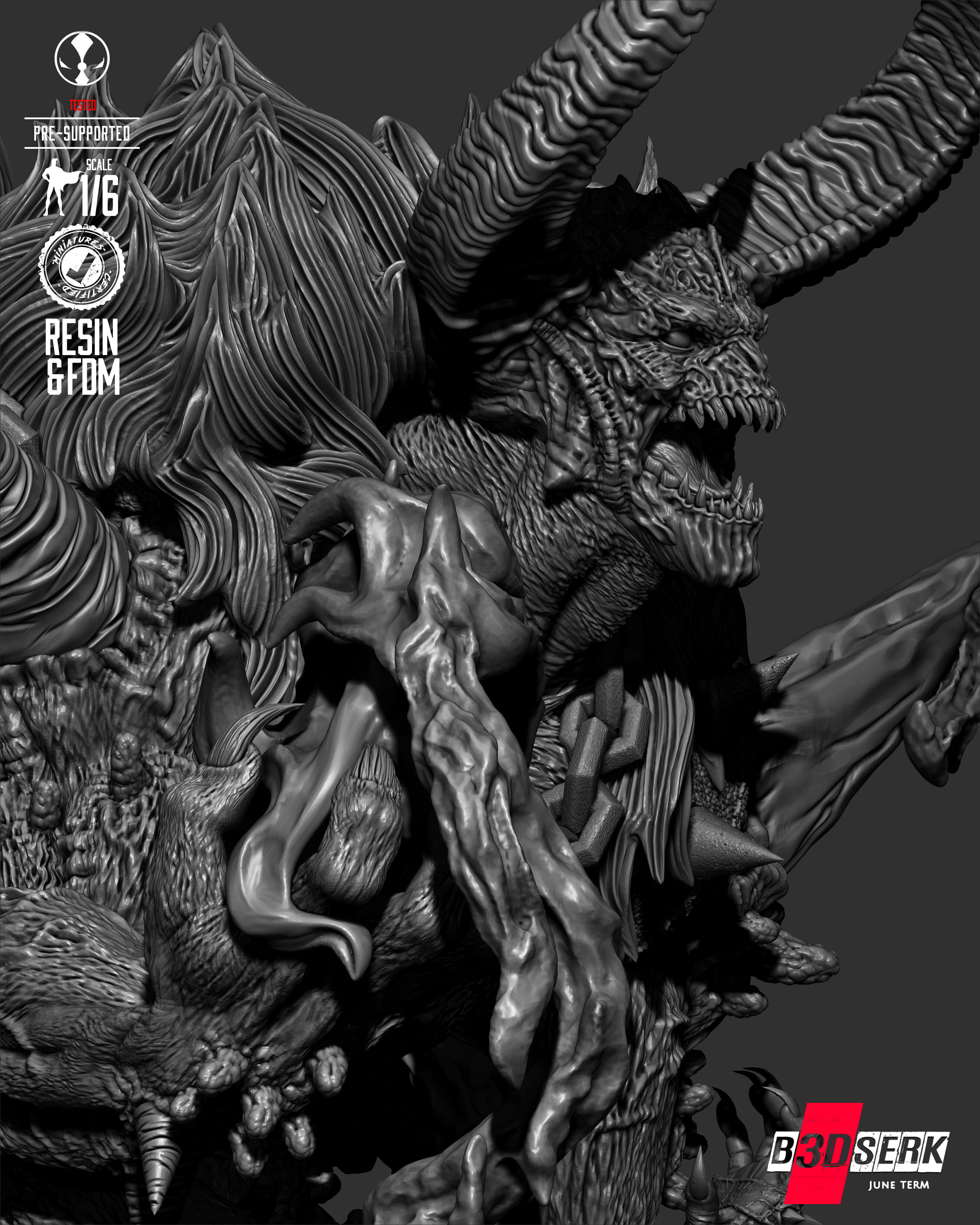 B3DSERK Omega Spawn Sculpture 3D print model_36