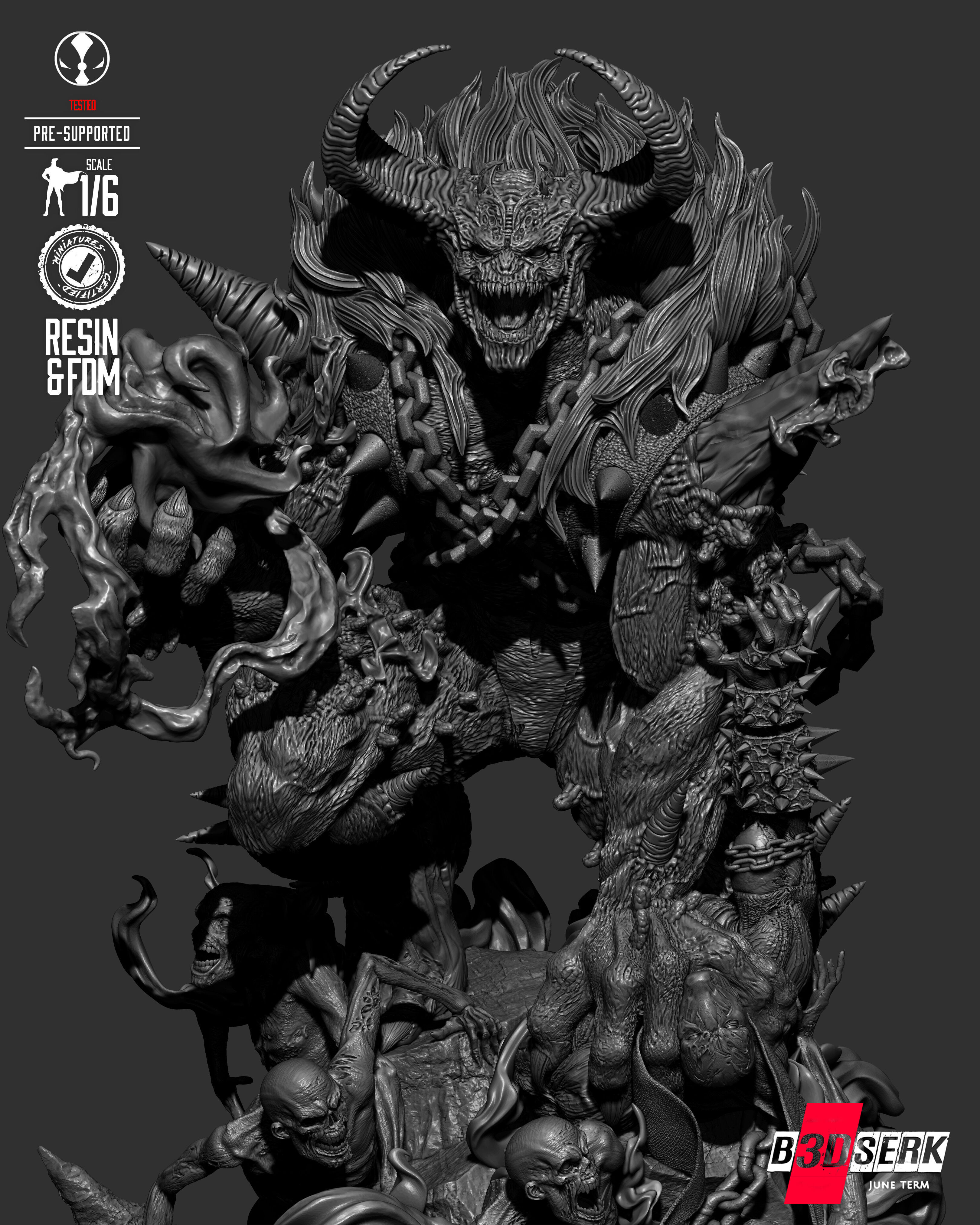 B3DSERK Omega Spawn Sculpture 3D print model_45