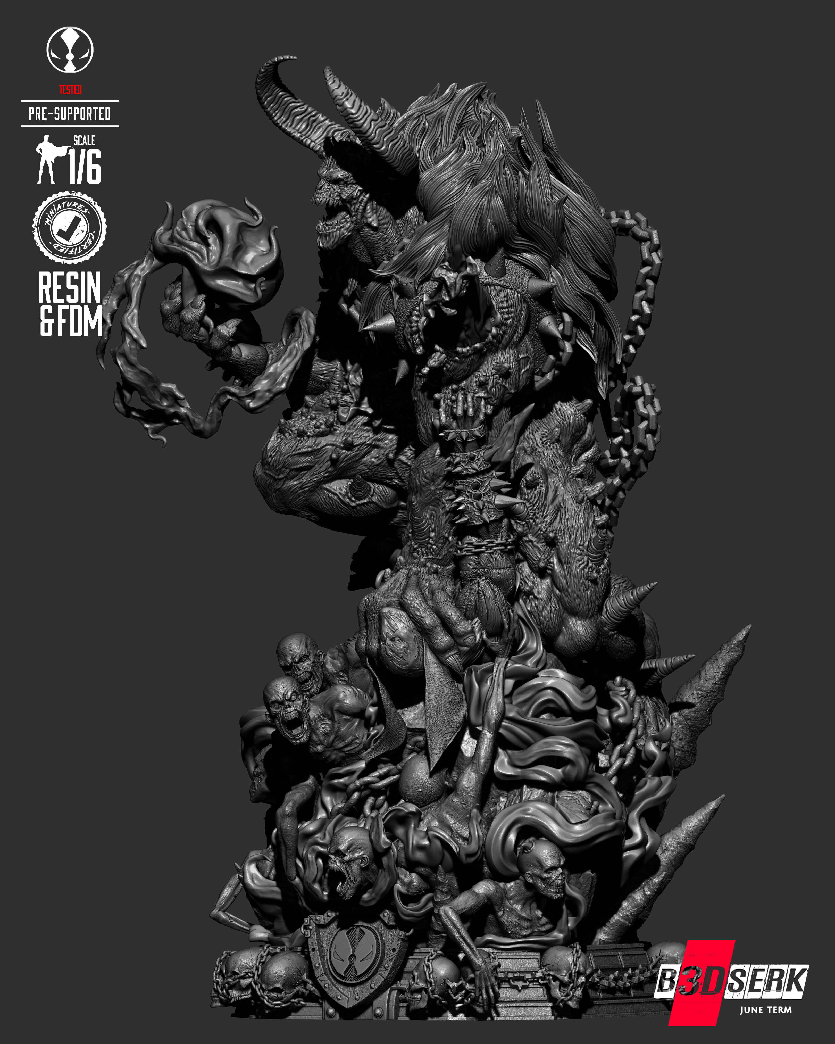 B3DSERK Omega Spawn Sculpture 3D print model_24