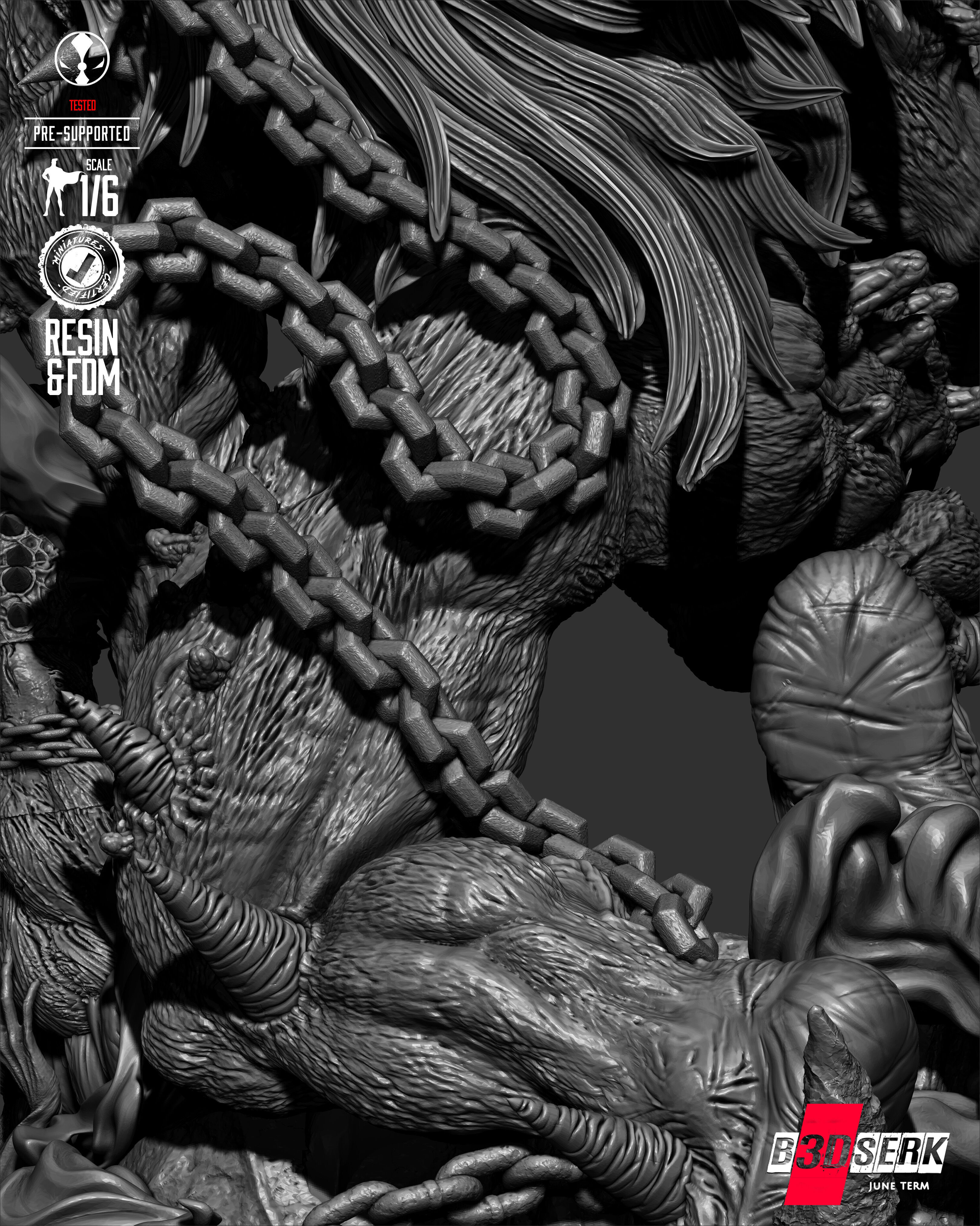 B3DSERK Omega Spawn Sculpture 3D print model_62