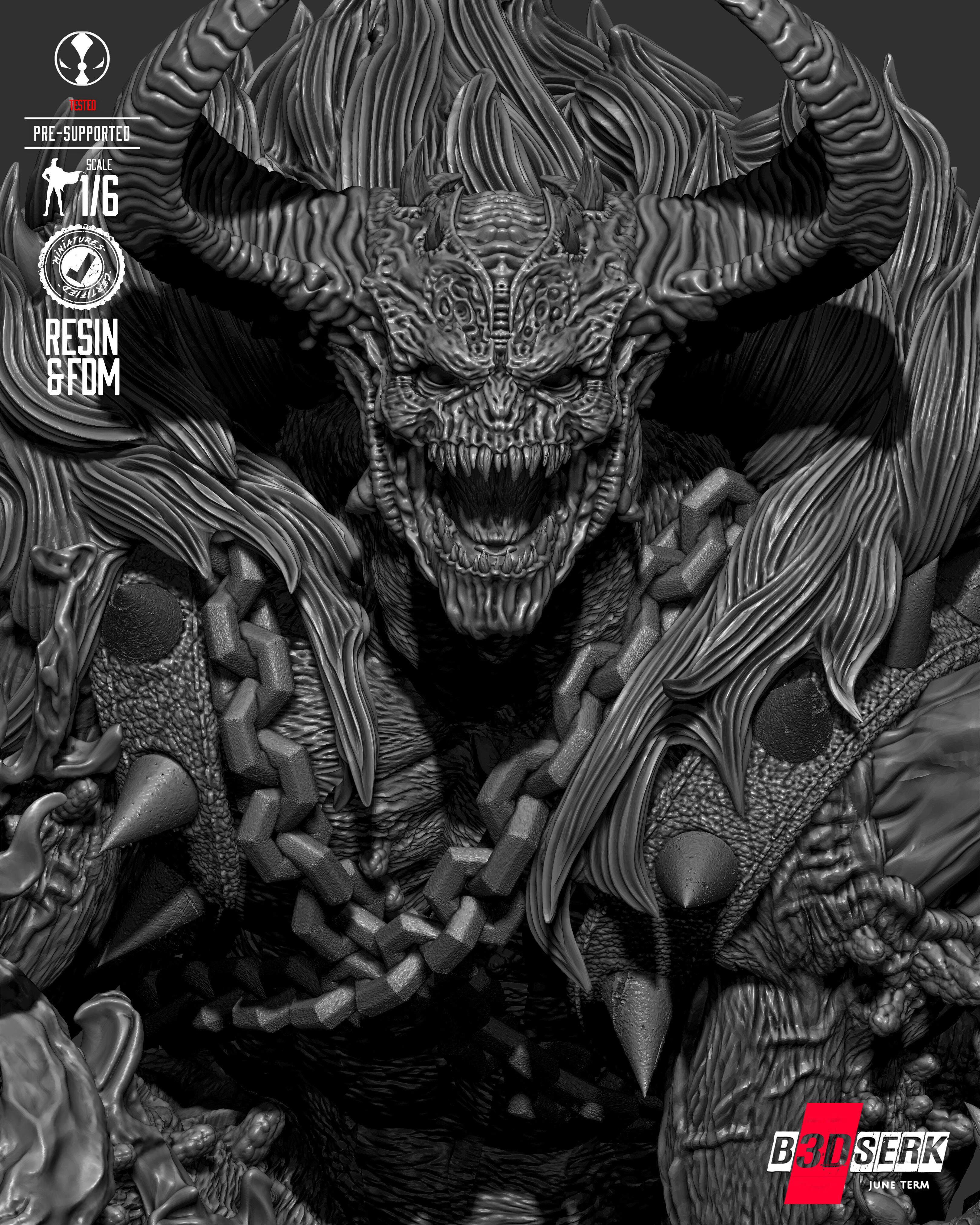 B3DSERK Omega Spawn Sculpture 3D print model_44