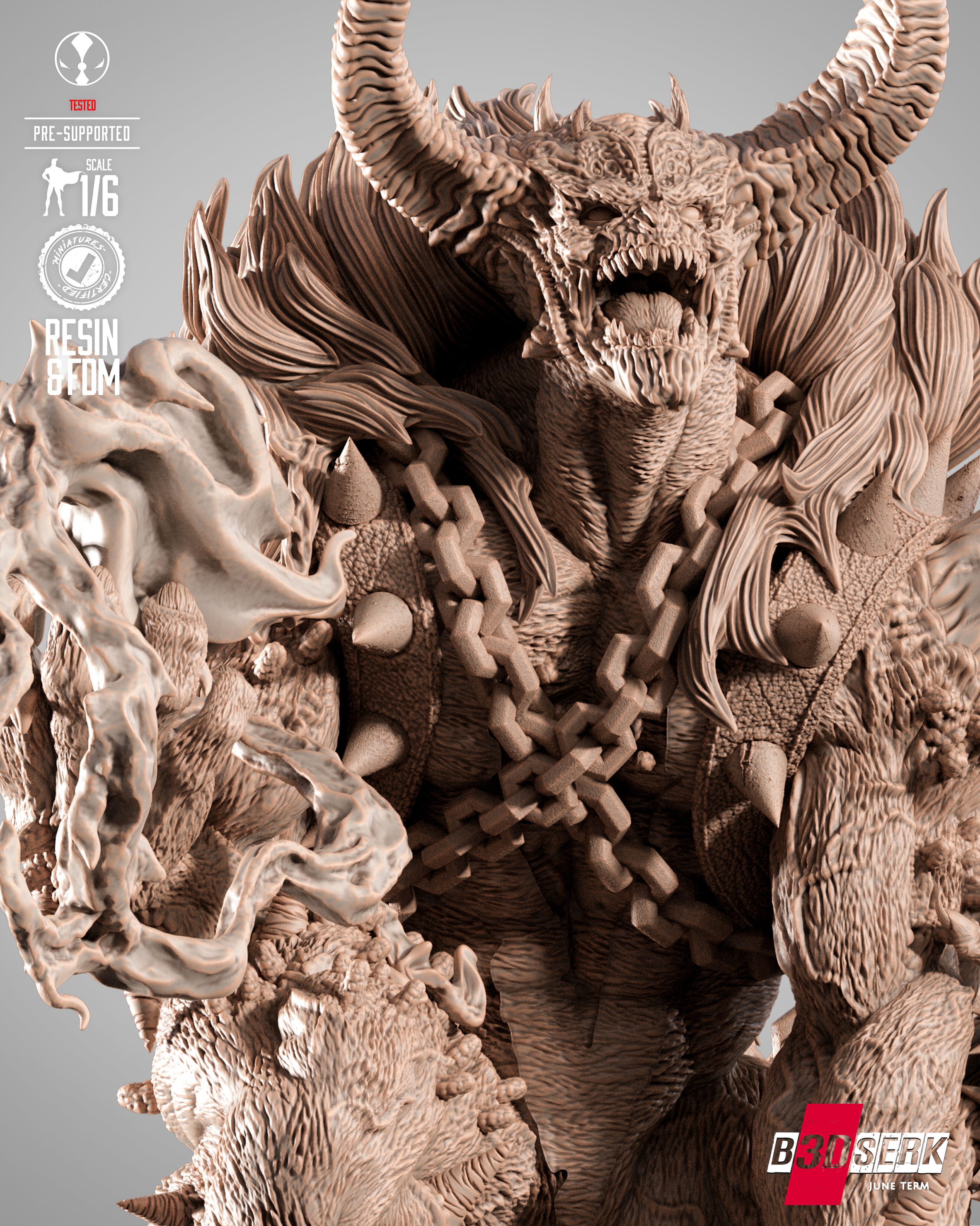 B3DSERK Omega Spawn Sculpture 3D print model_16