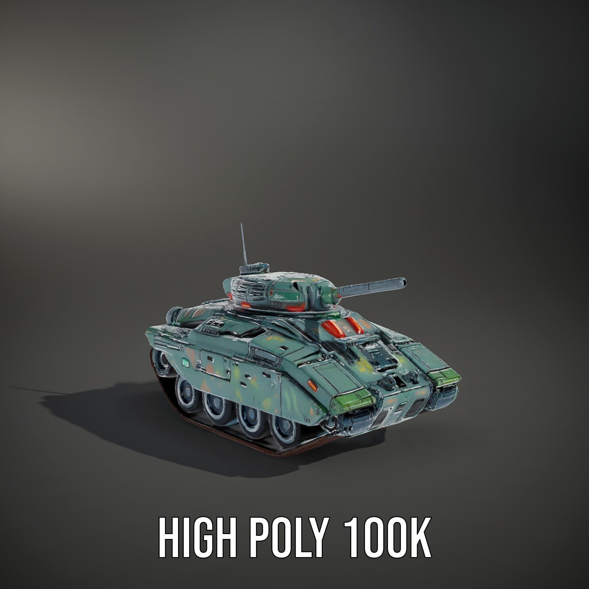 Futuristic Combat Tank Model Pack Low-poly 3D model_12