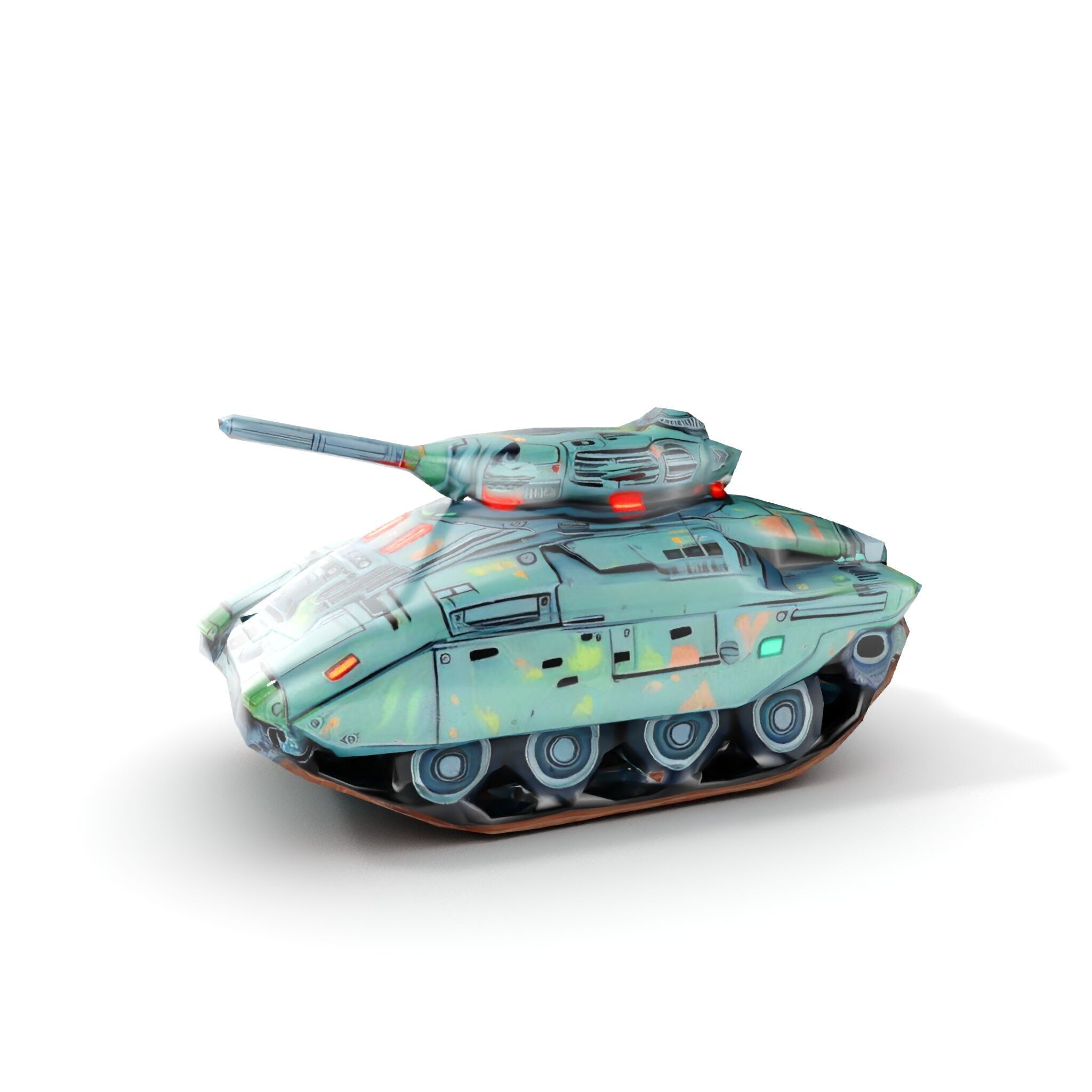 Futuristic Combat Tank Model Pack Low-poly 3D model_11
