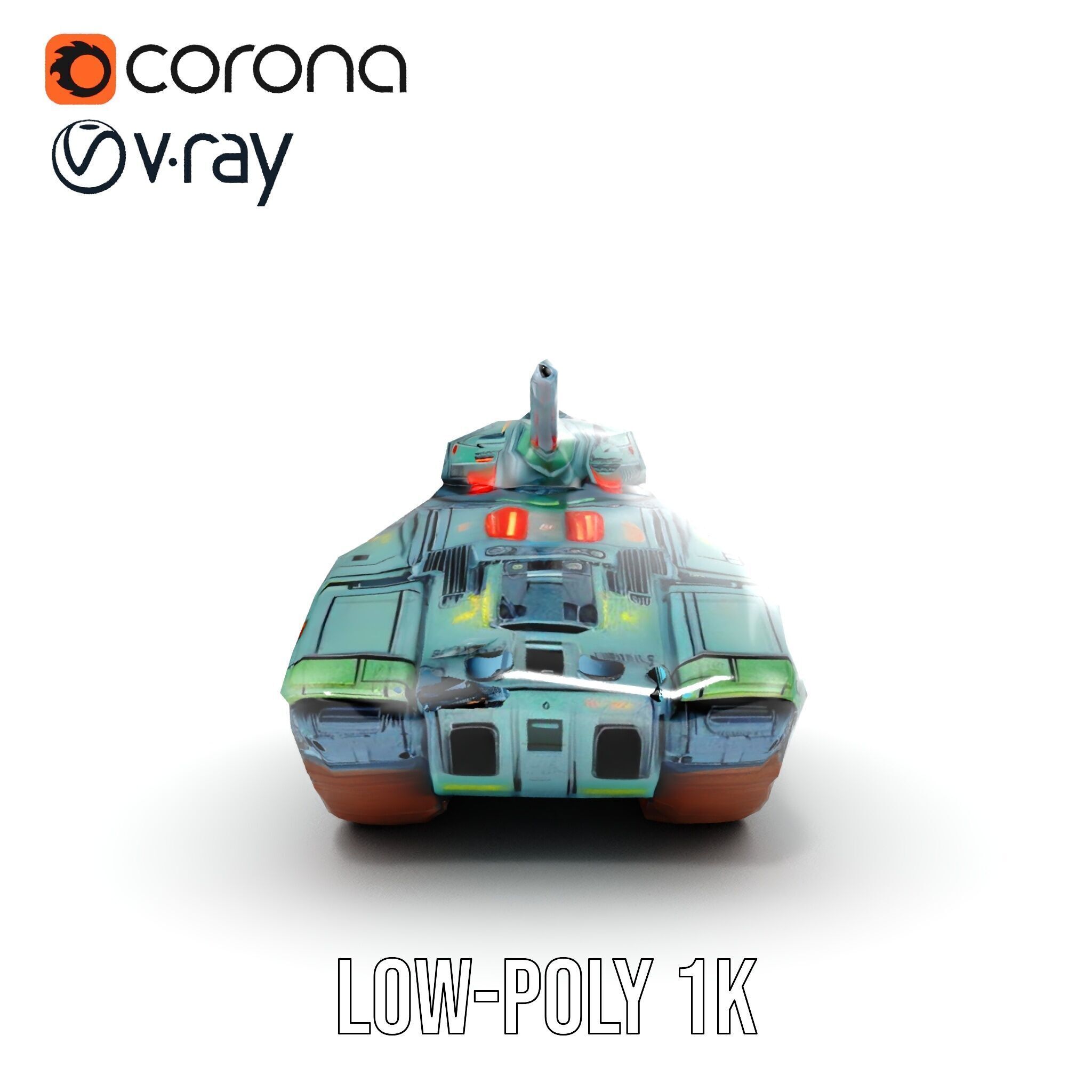 Futuristic Combat Tank Model Pack Low-poly 3D model_32