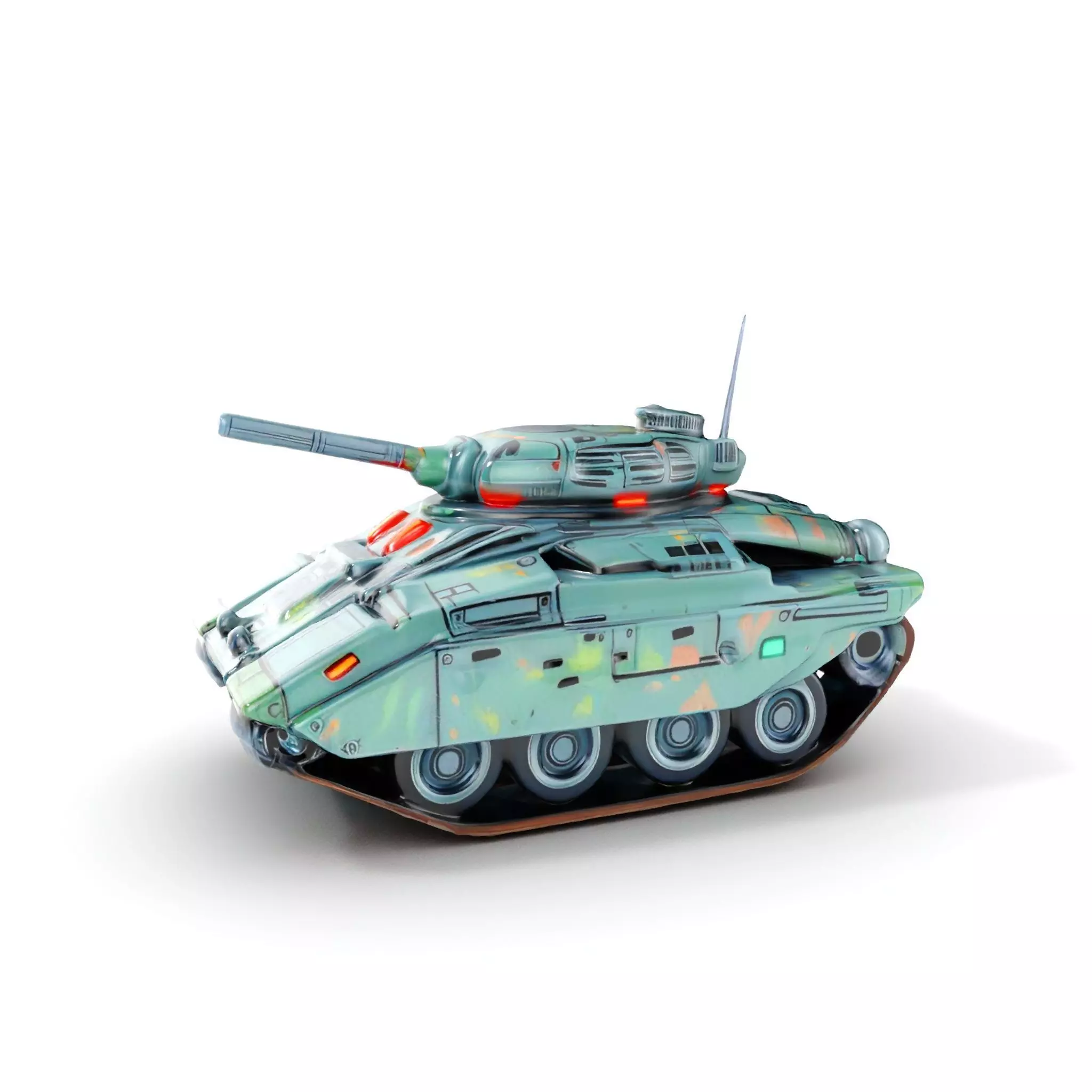 Futuristic Combat Tank Model Pack Low-poly 3D model_0
