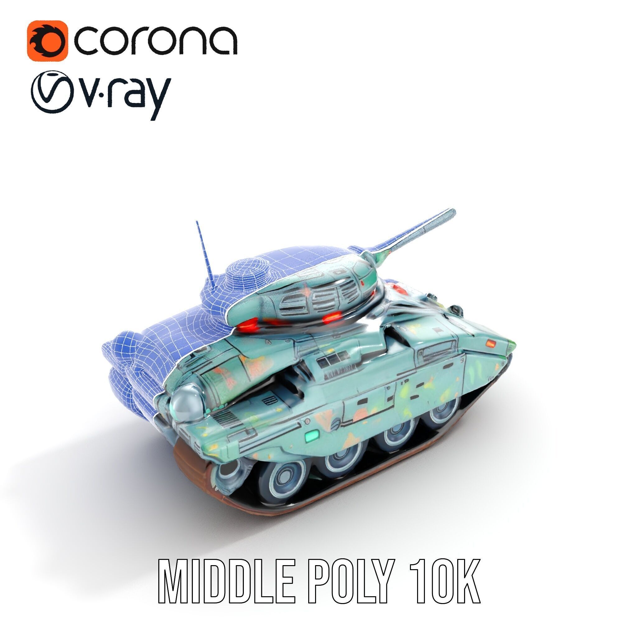 Futuristic Combat Tank Model Pack Low-poly 3D model_24