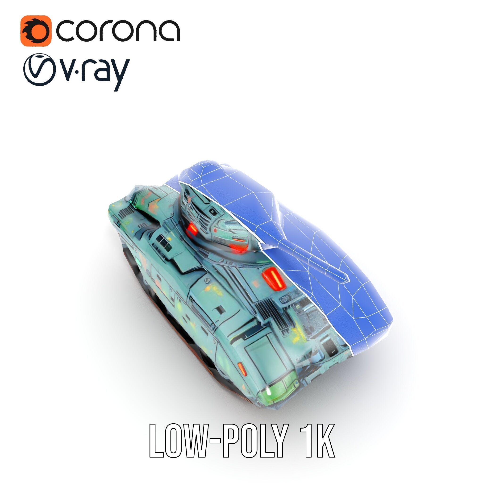 Futuristic Combat Tank Model Pack Low-poly 3D model_22